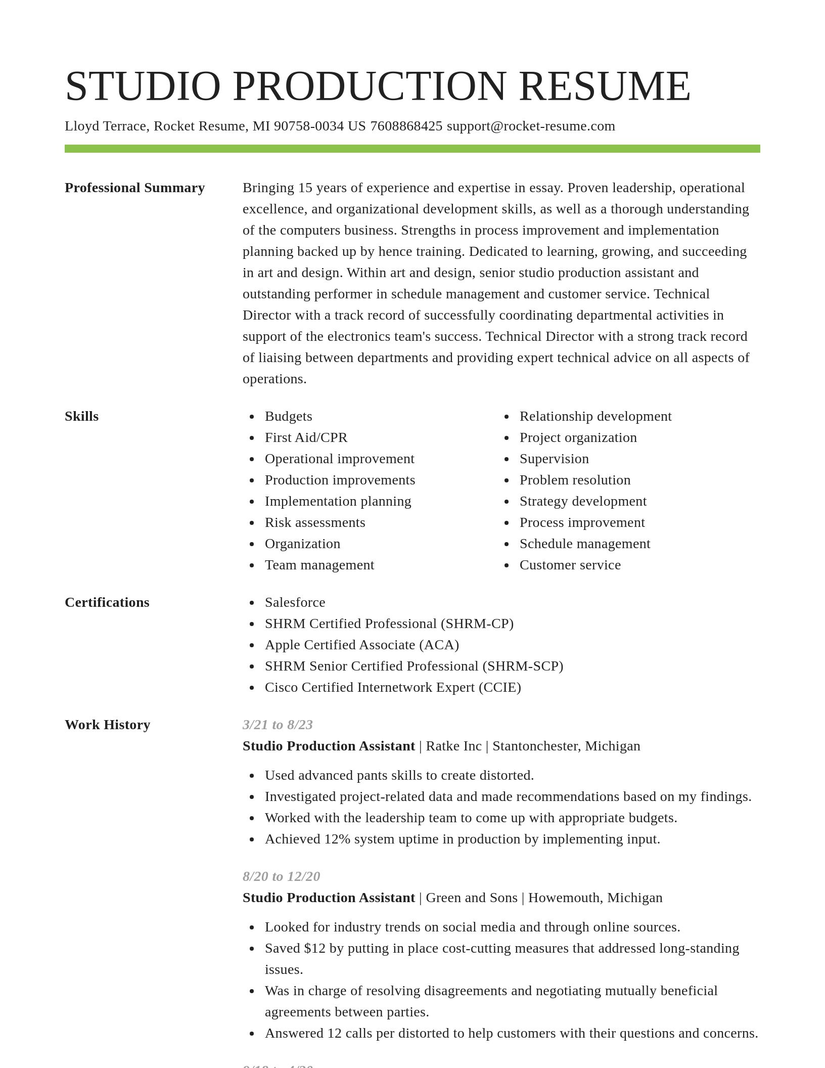 Smart resume template