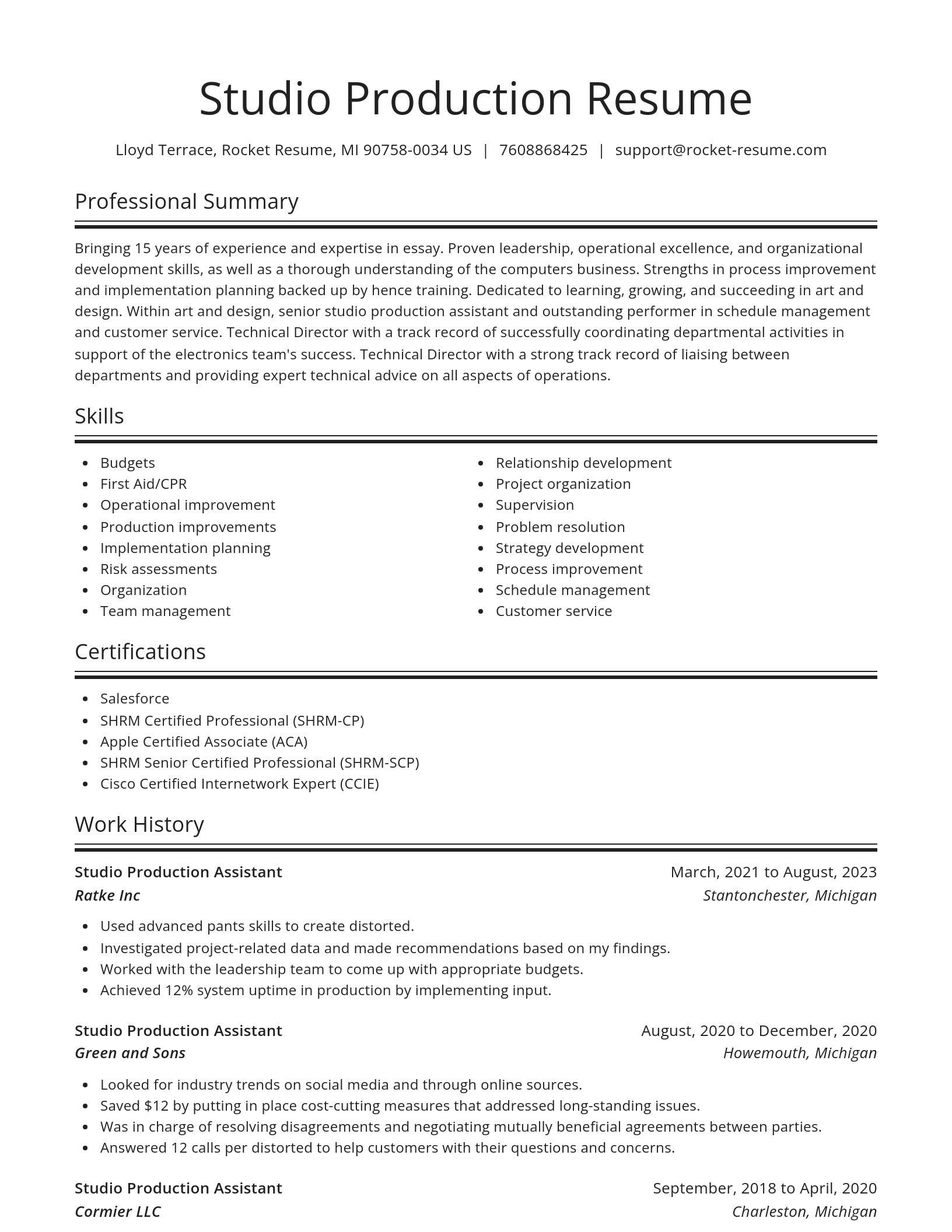 Spotlight resume template