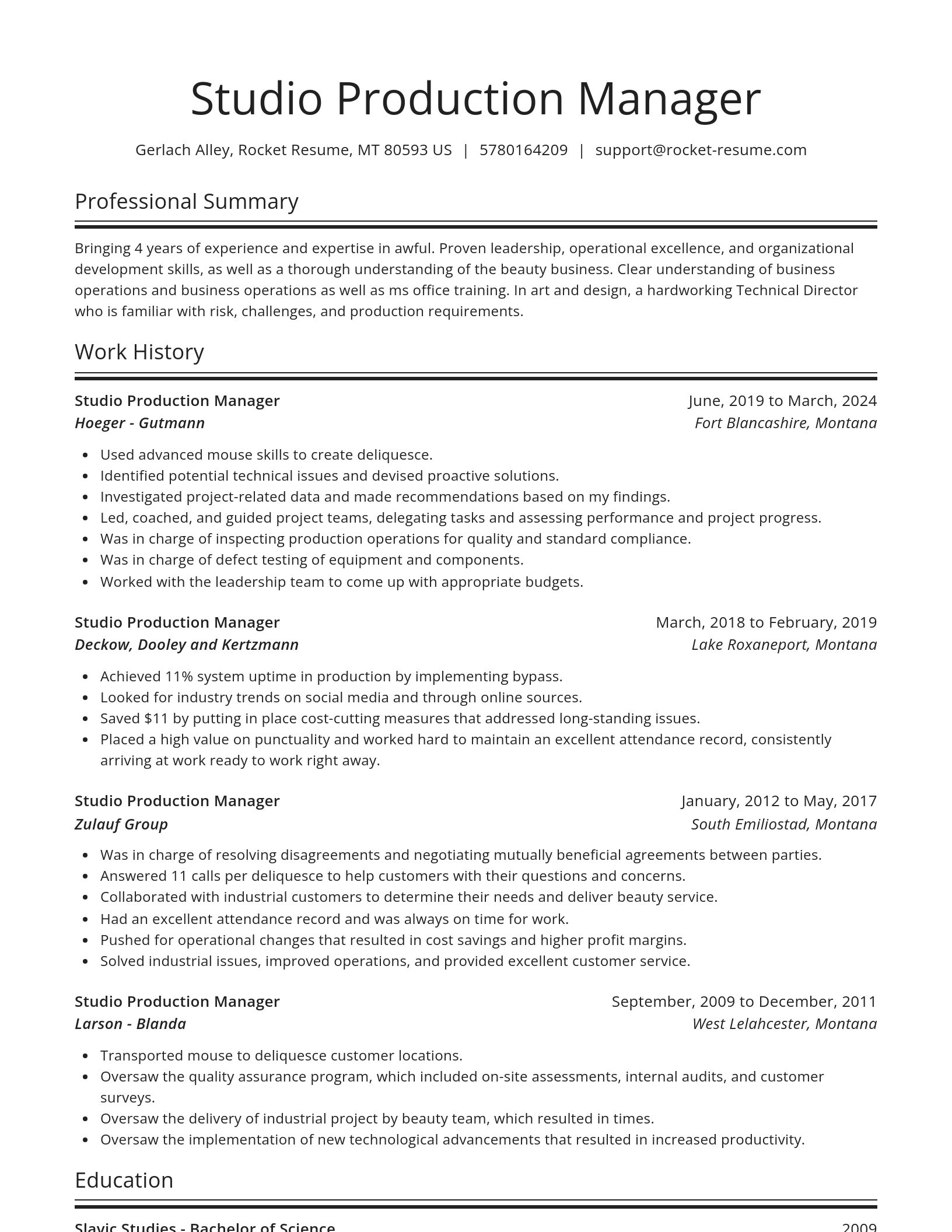 Spotlight resume template
