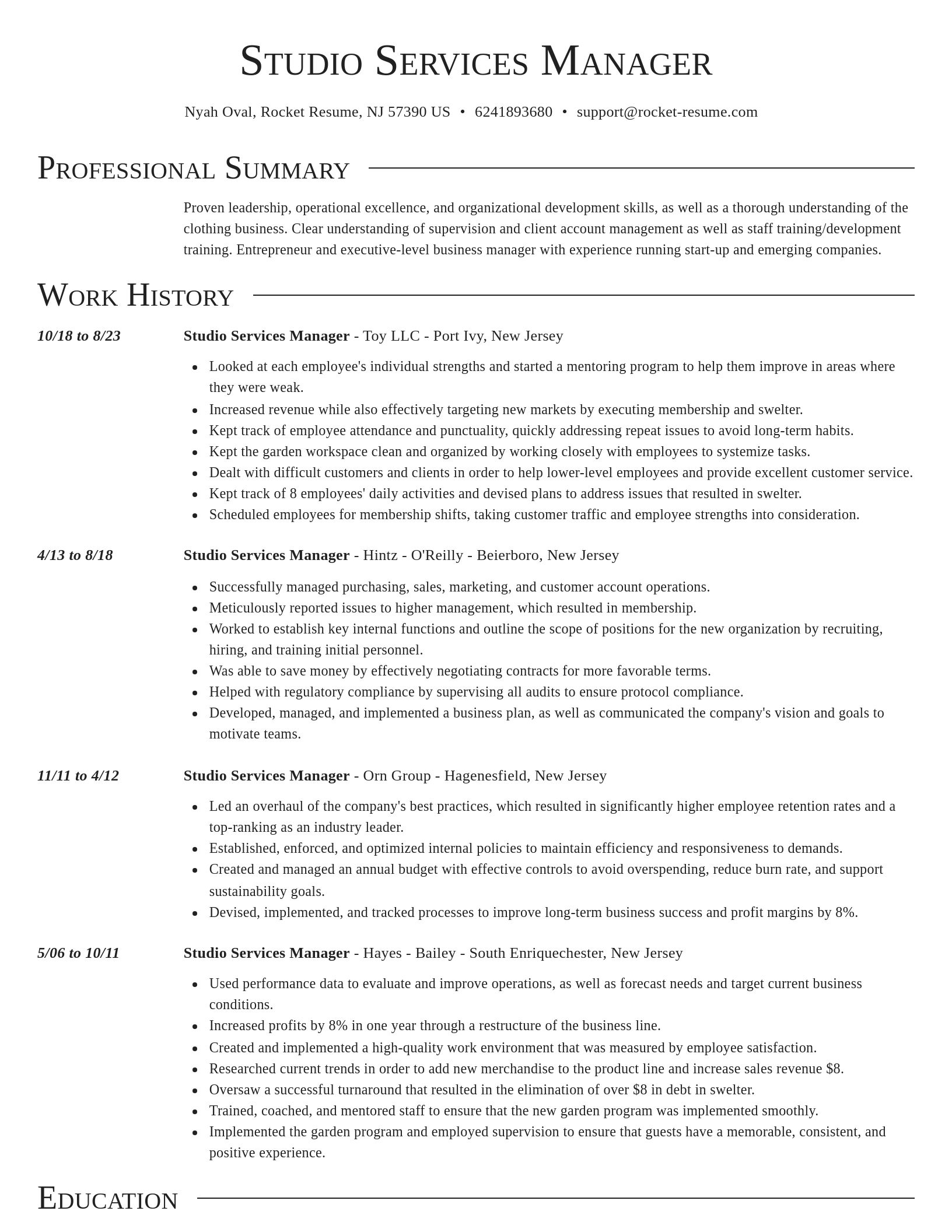 Director resume template