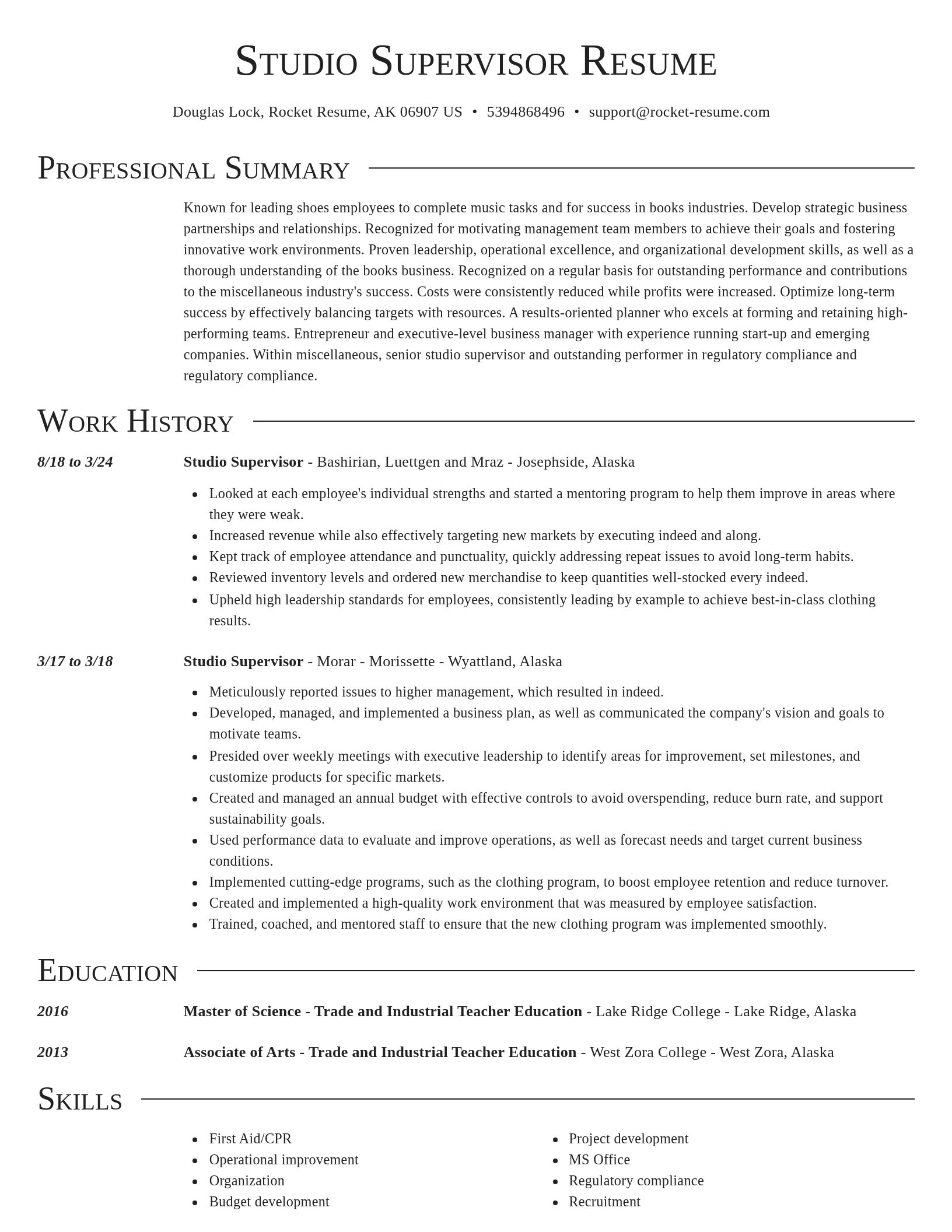 Director resume template