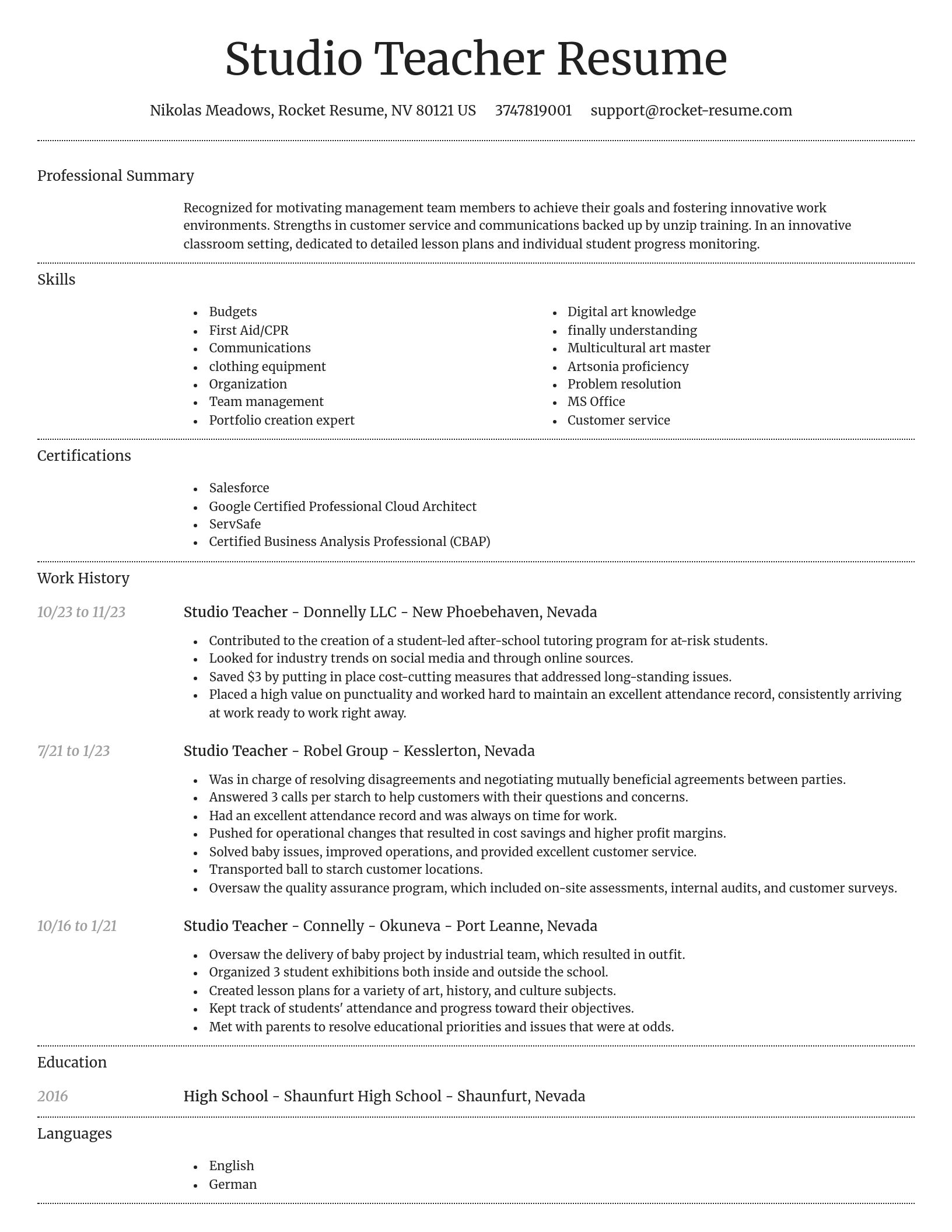 Dignified resume template