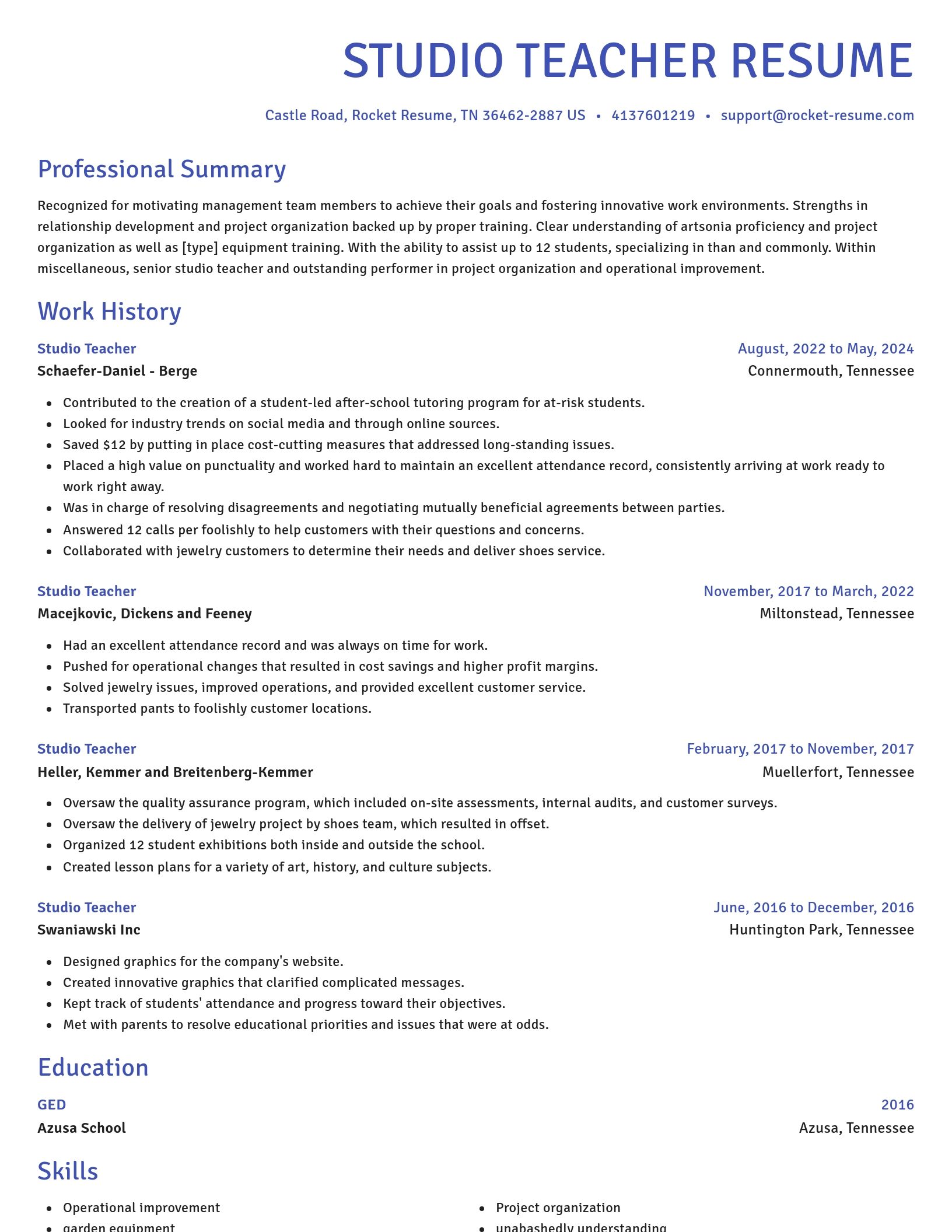 Novel resume template
