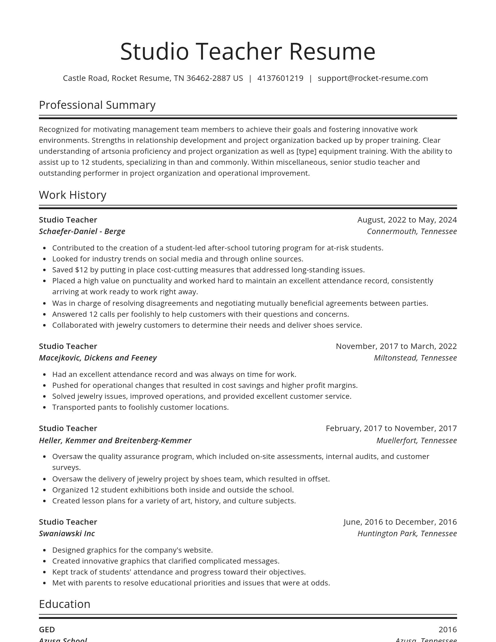 Spotlight resume template