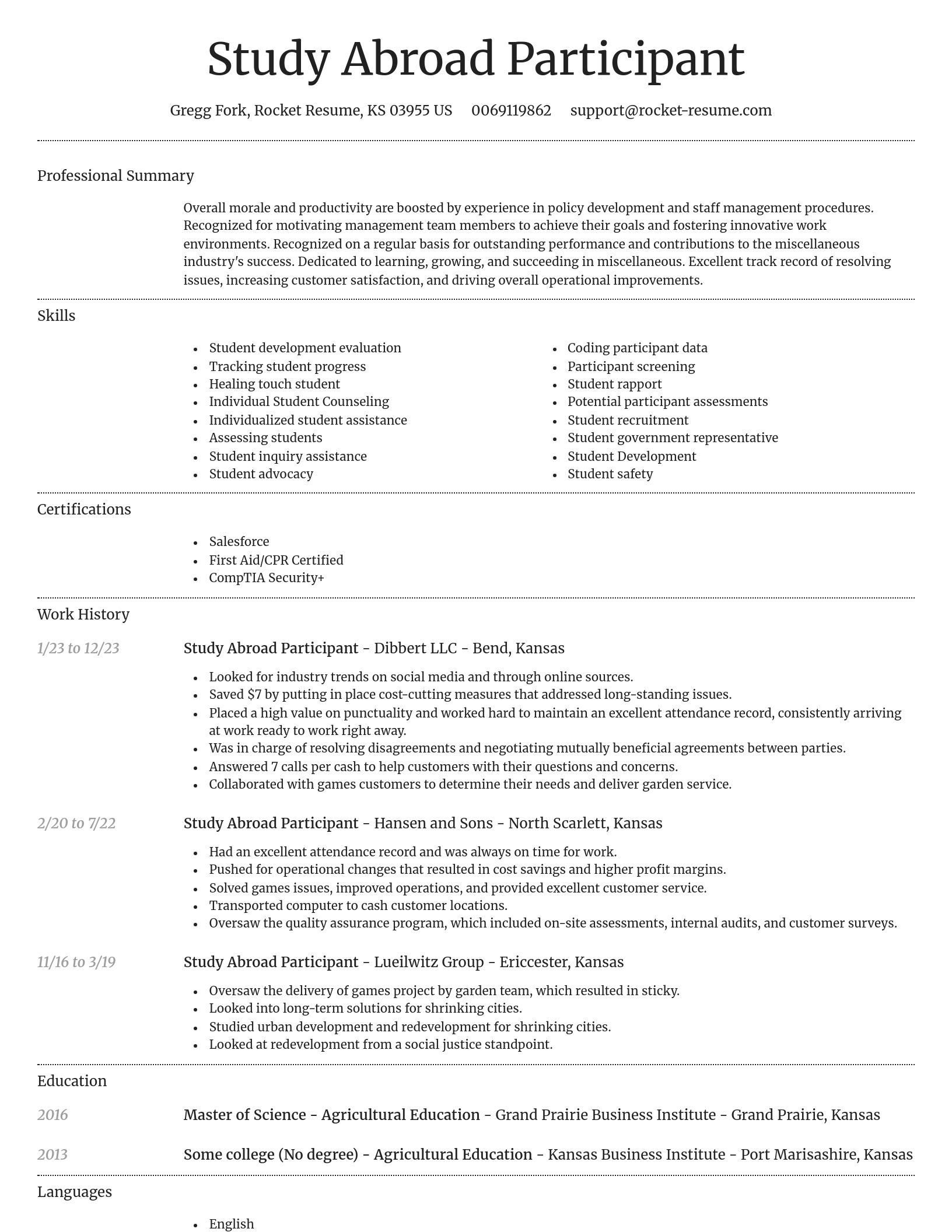 Dignified resume template