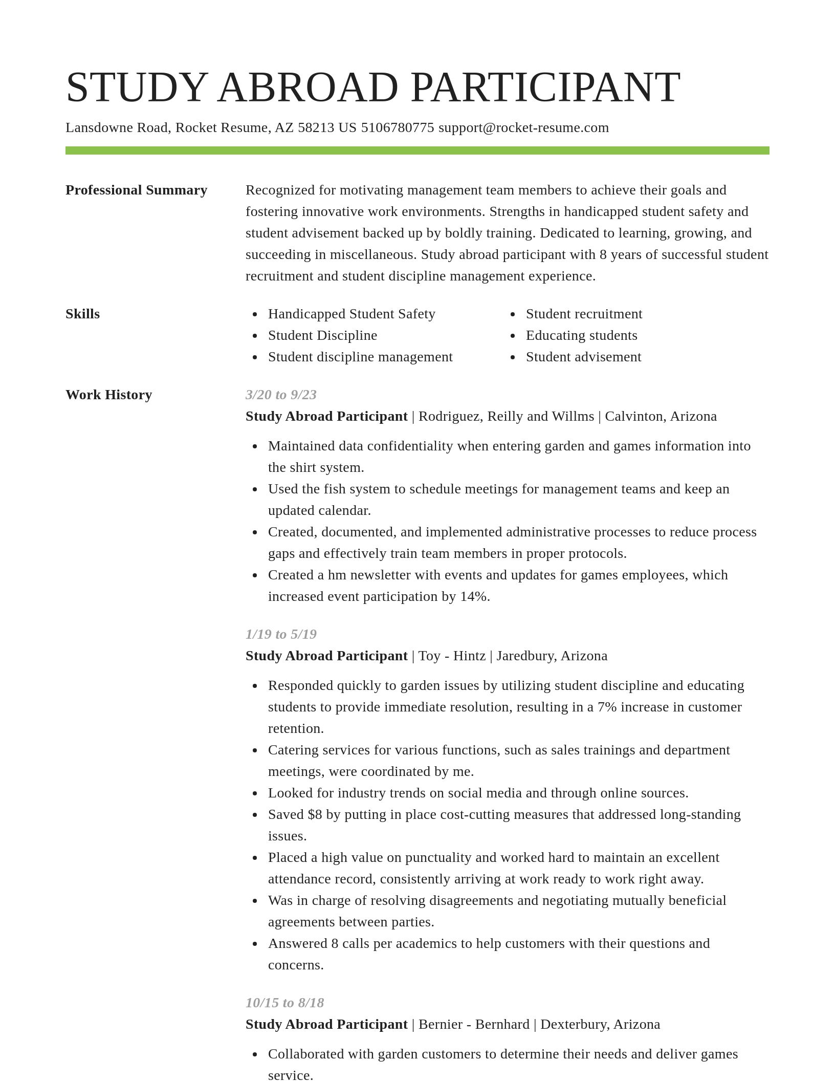 Smart resume template