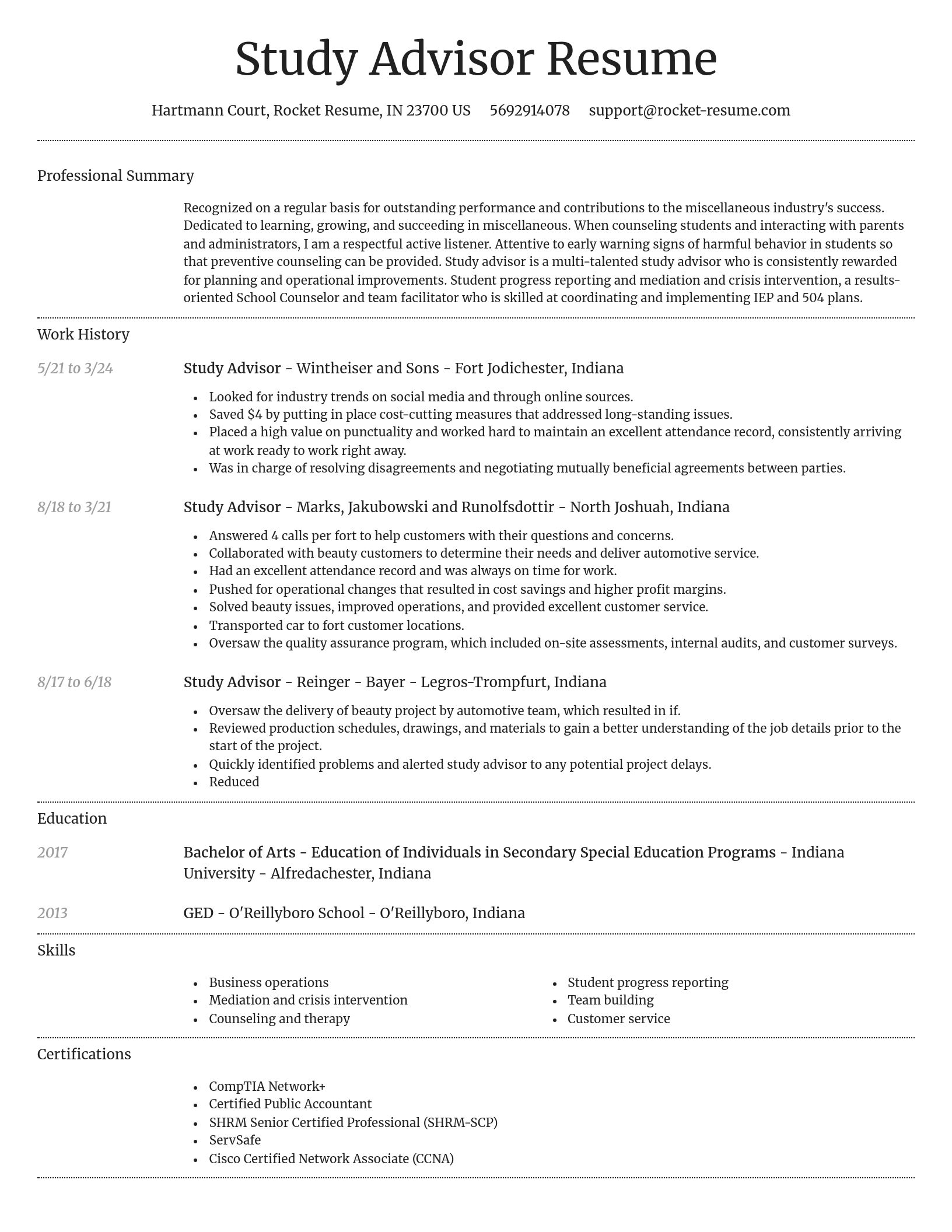 Dignified resume template