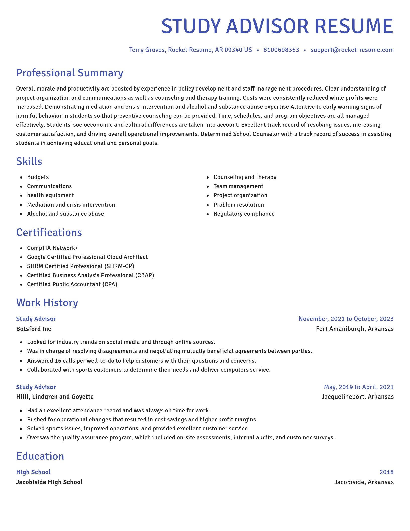 Novel resume template