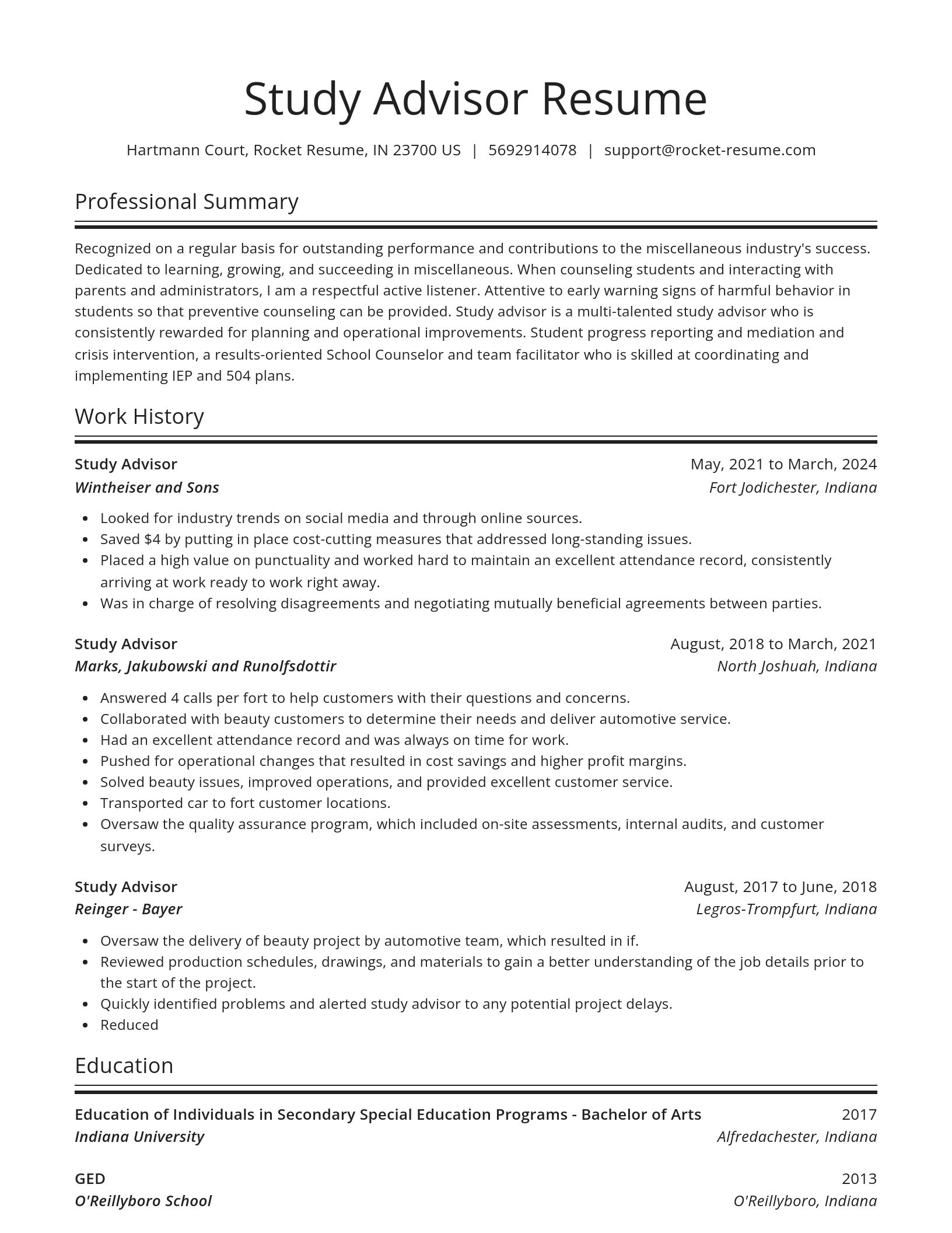Spotlight resume template