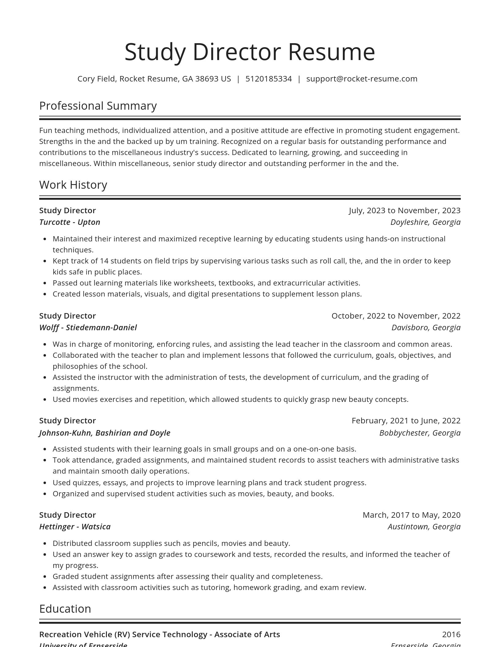 Spotlight resume template