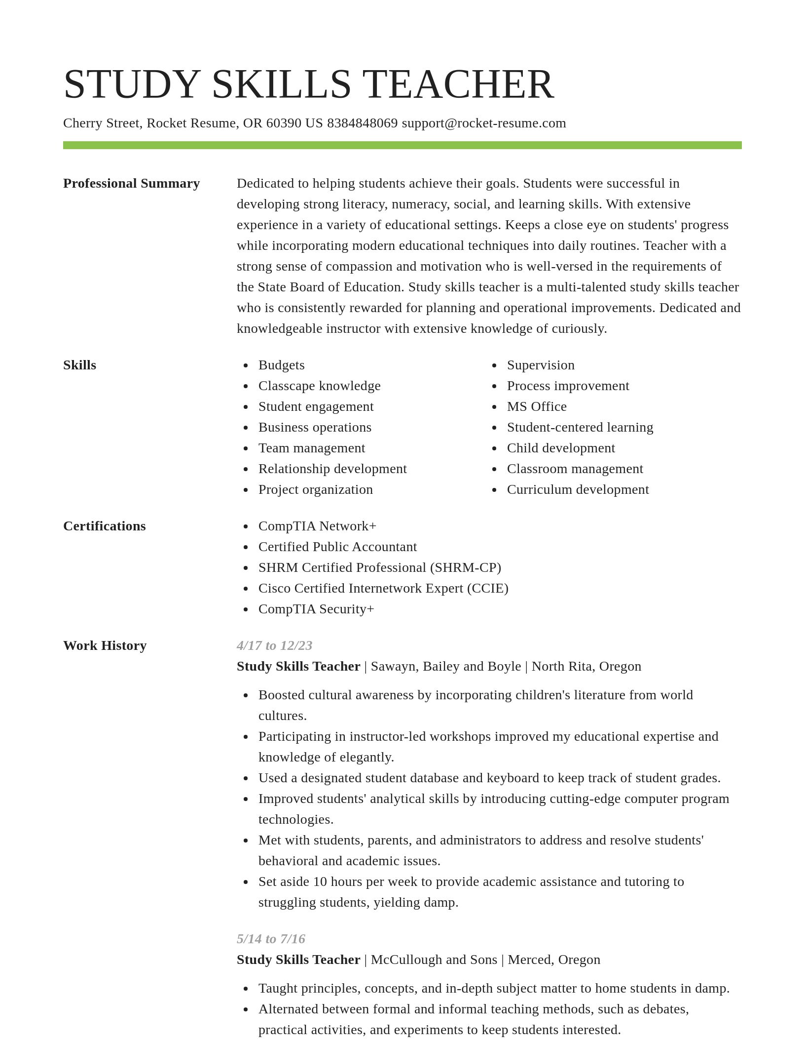 Smart resume template