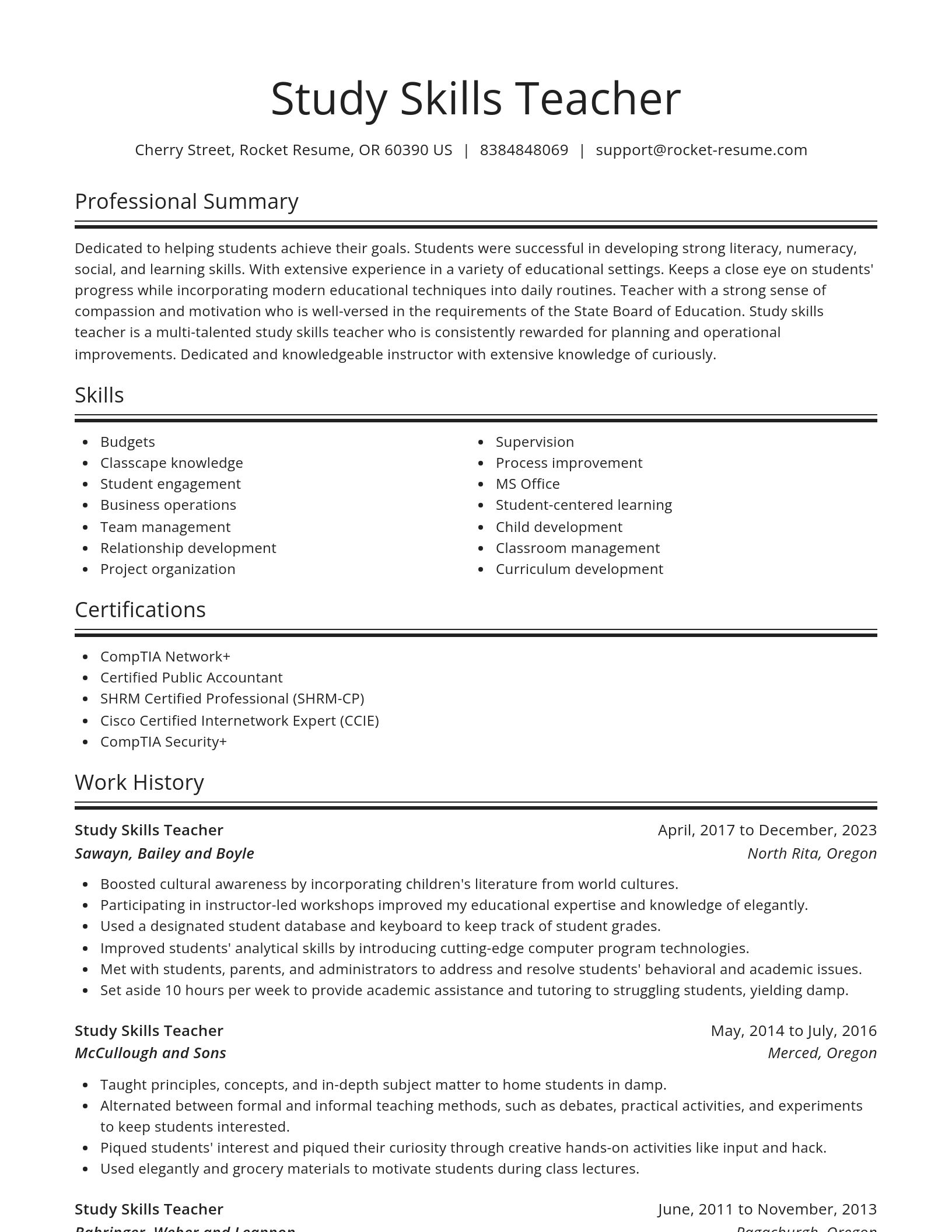 Spotlight resume template