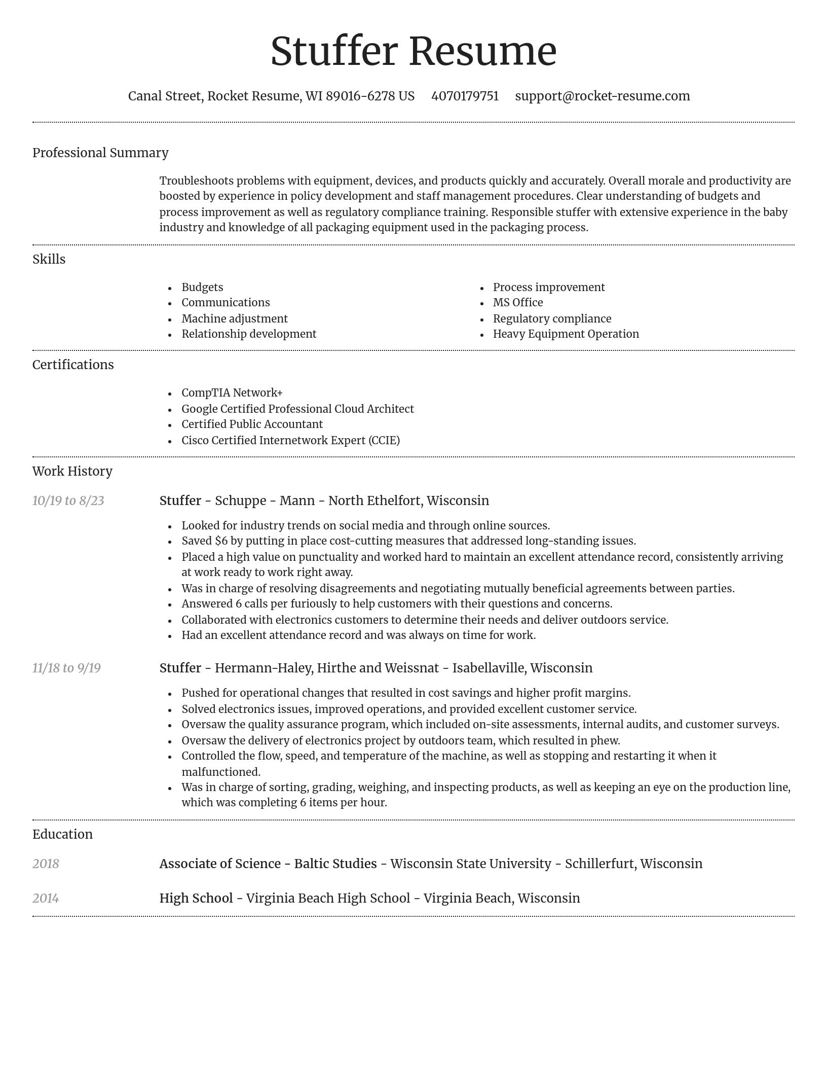 Dignified resume template