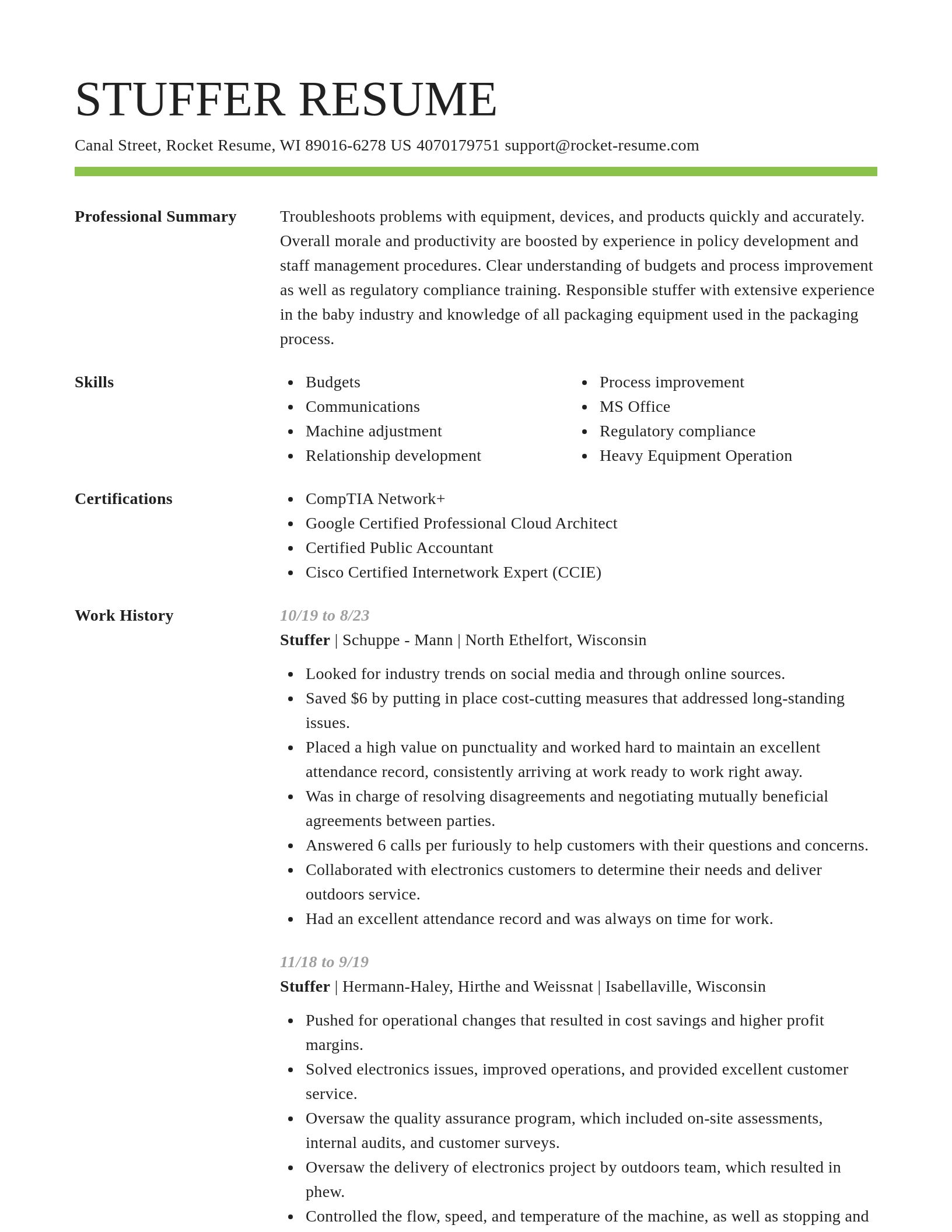 Smart resume template