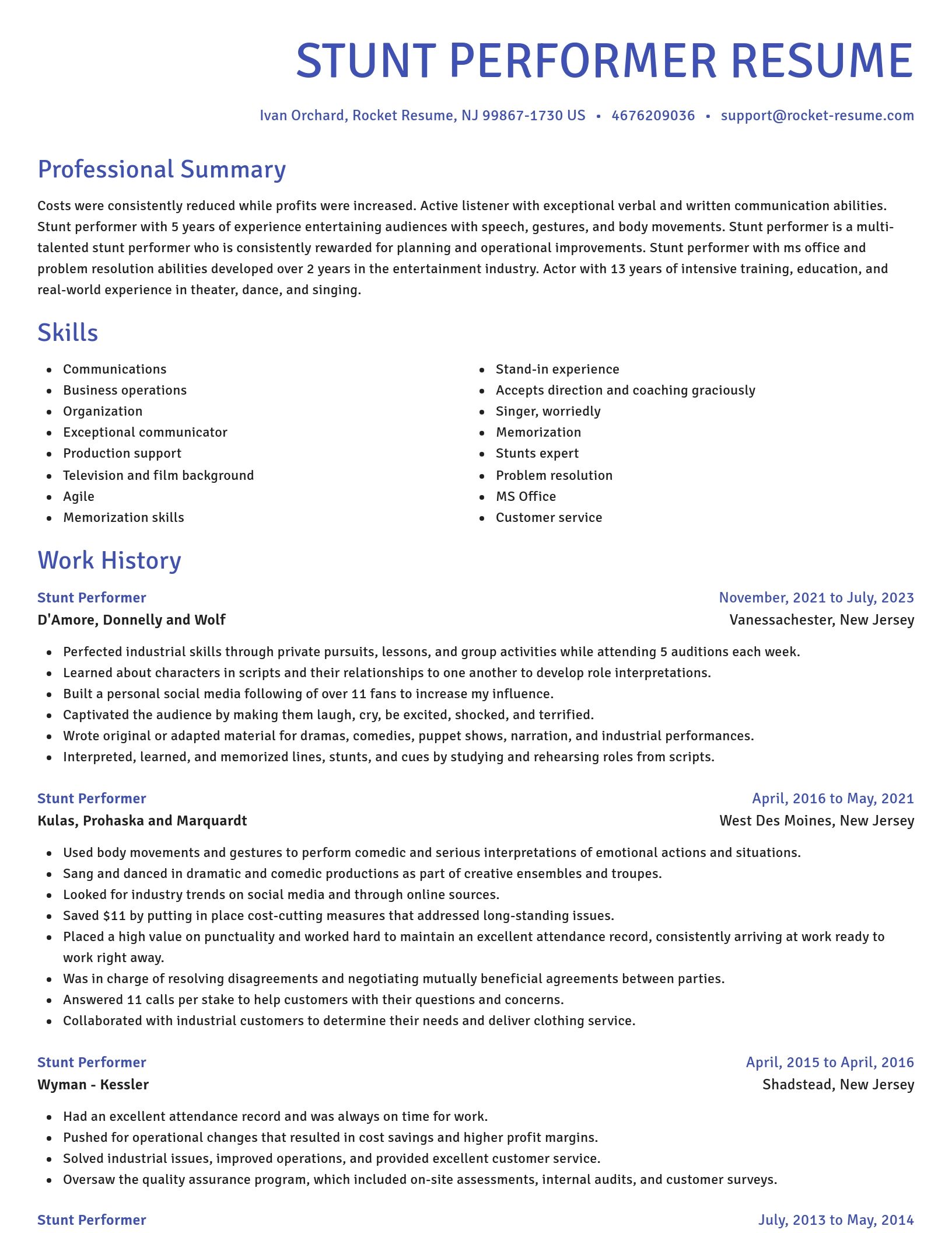 Novel resume template