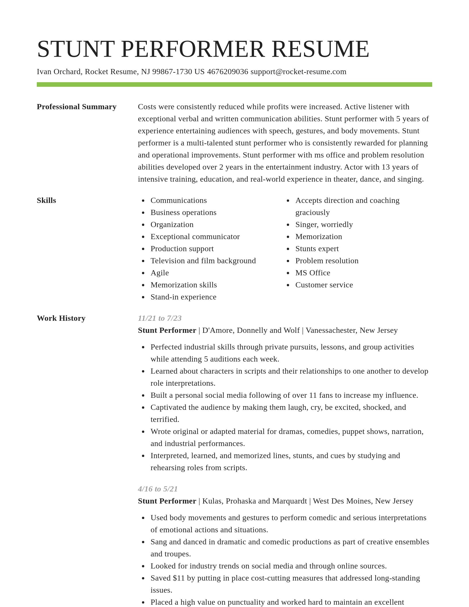 Smart resume template
