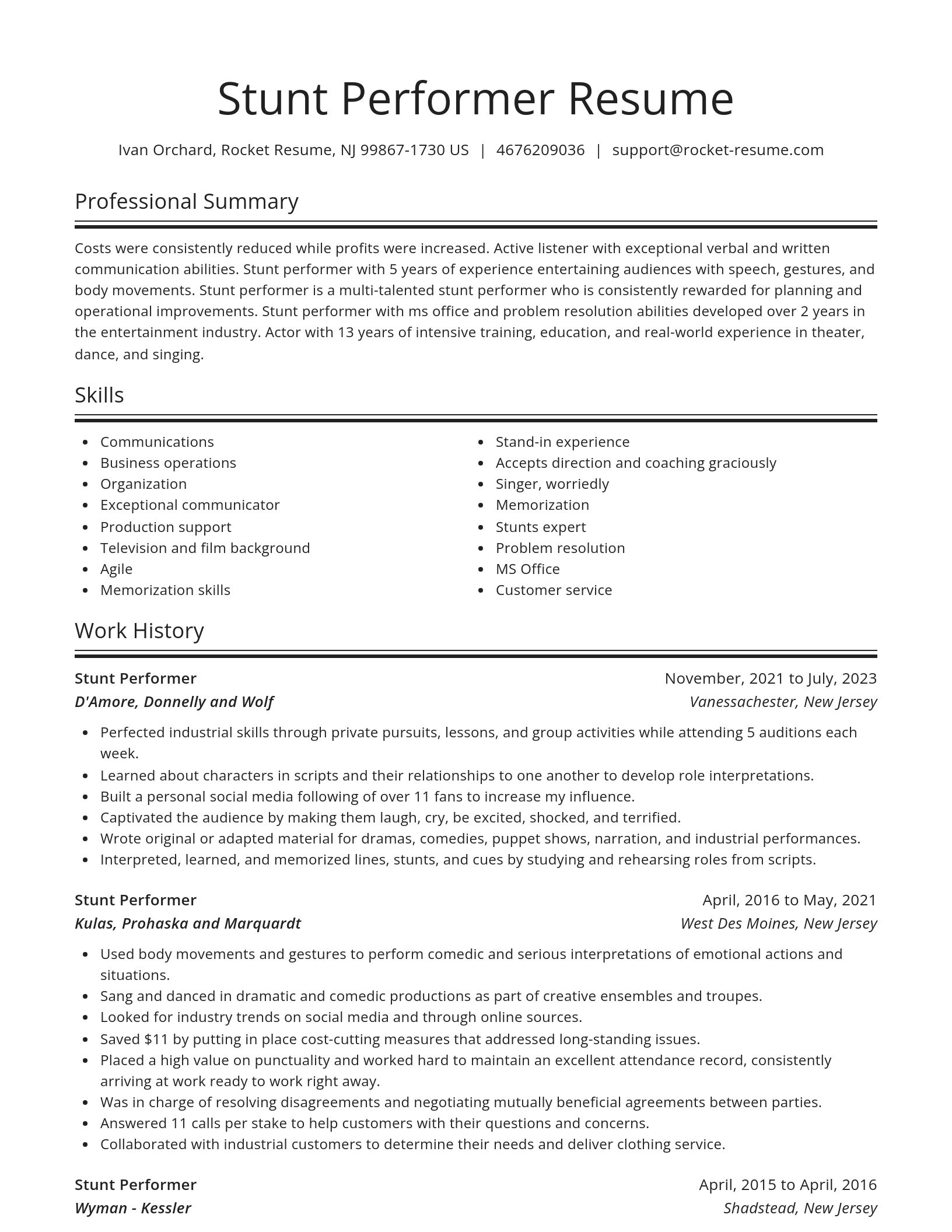 Spotlight resume template