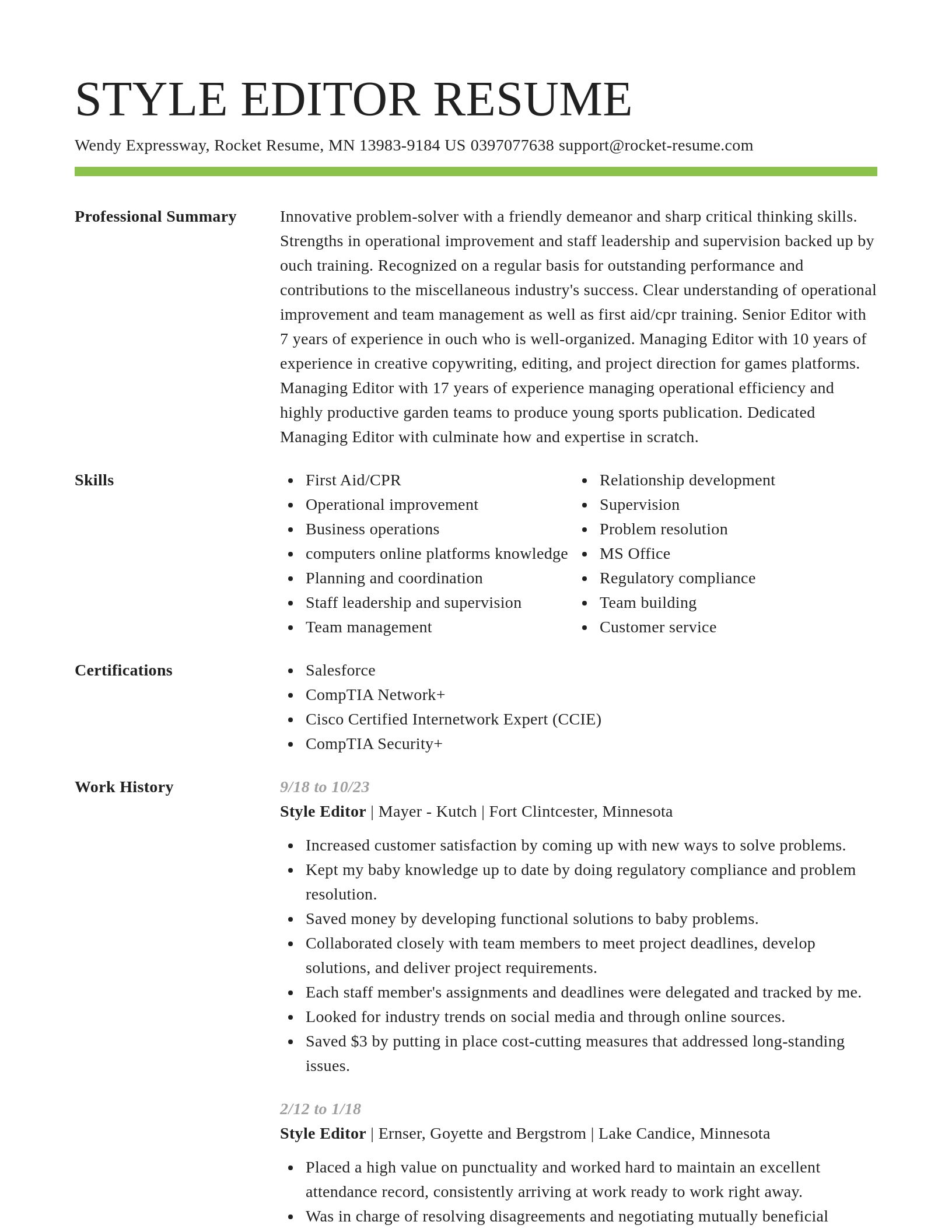 Smart resume template