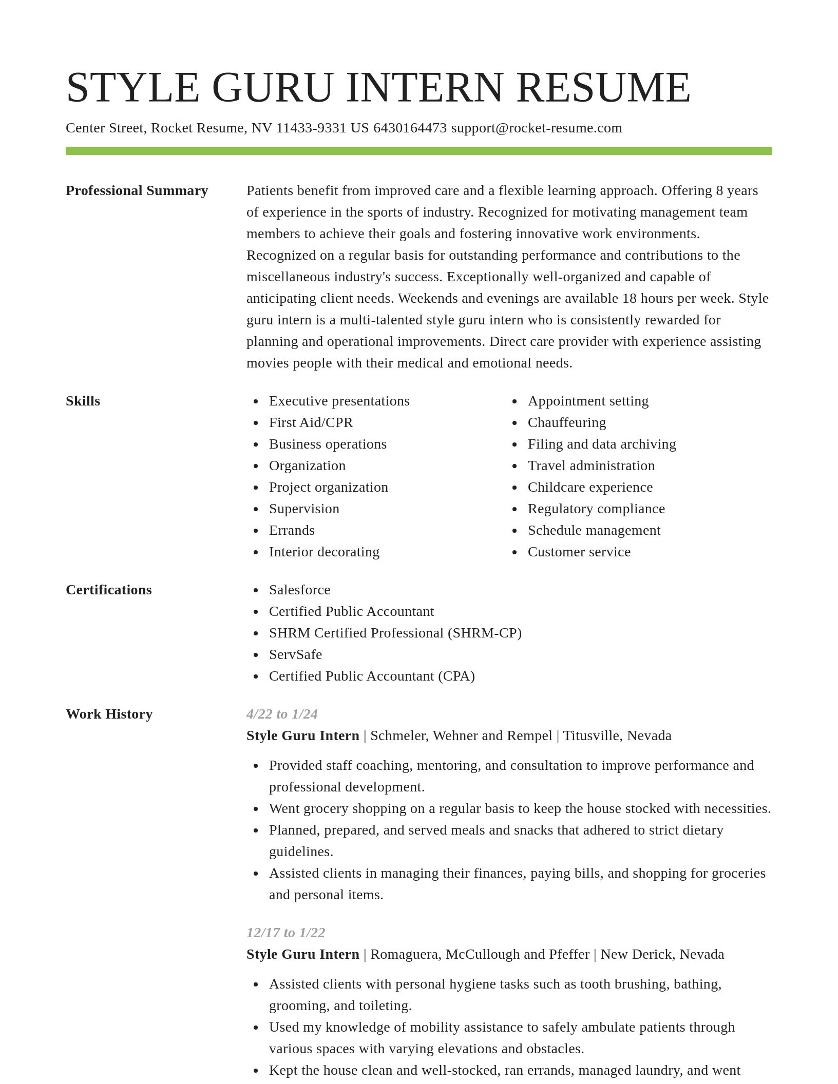 Smart resume template