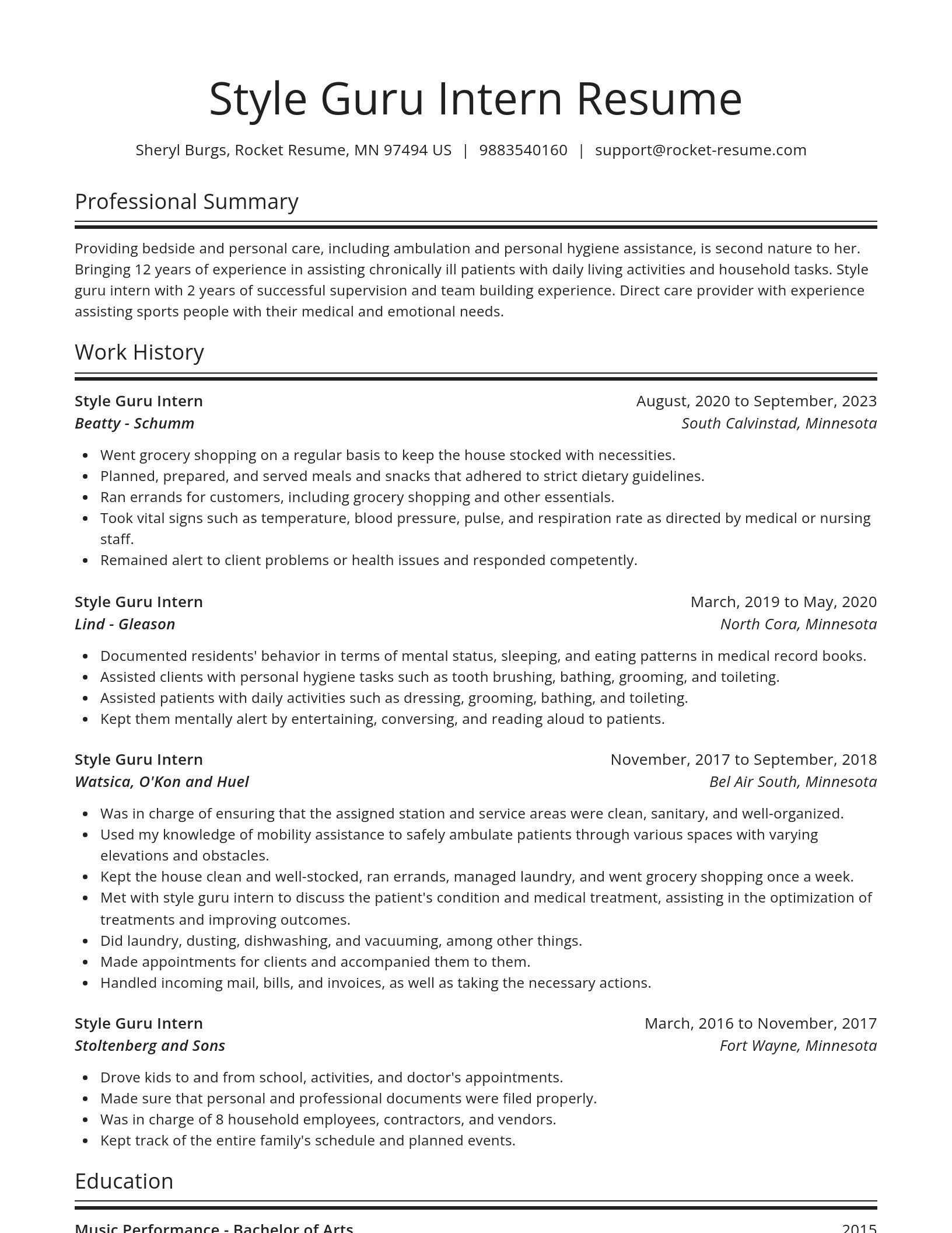 Spotlight resume template