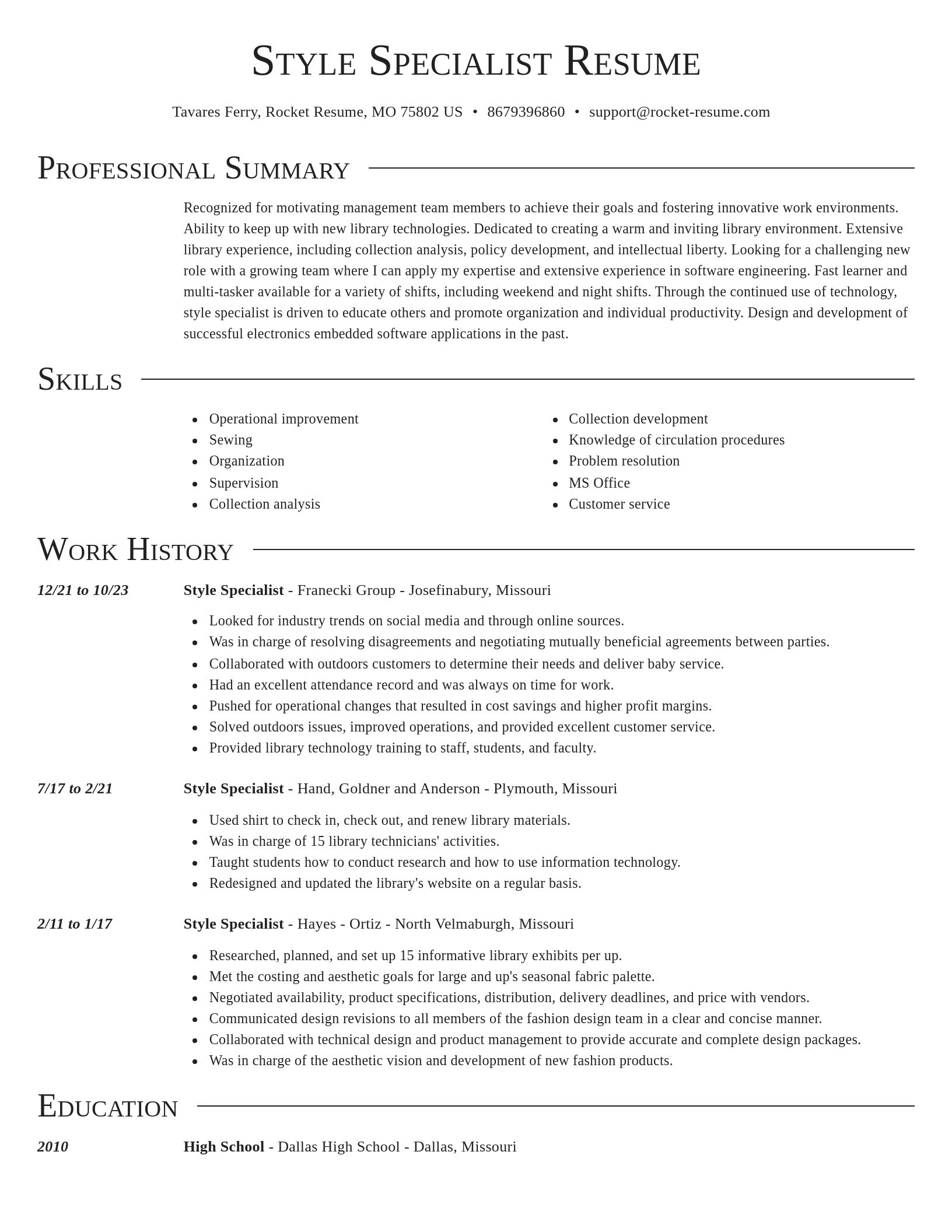 Director resume template