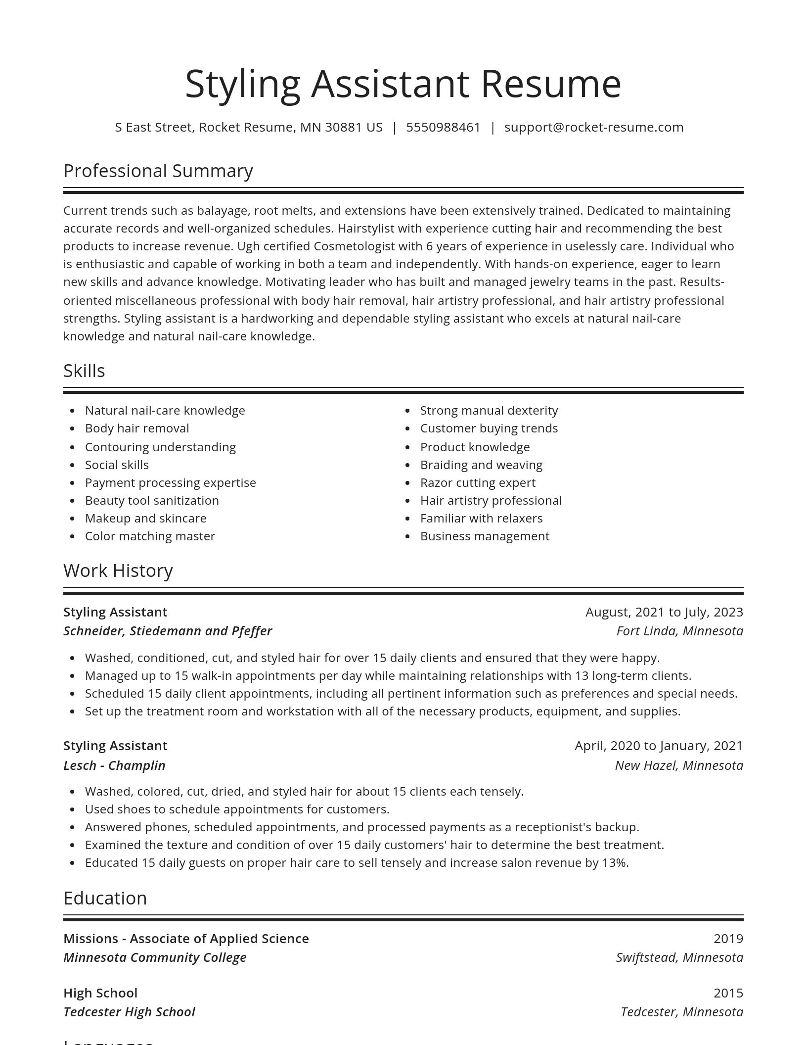 Spotlight resume template