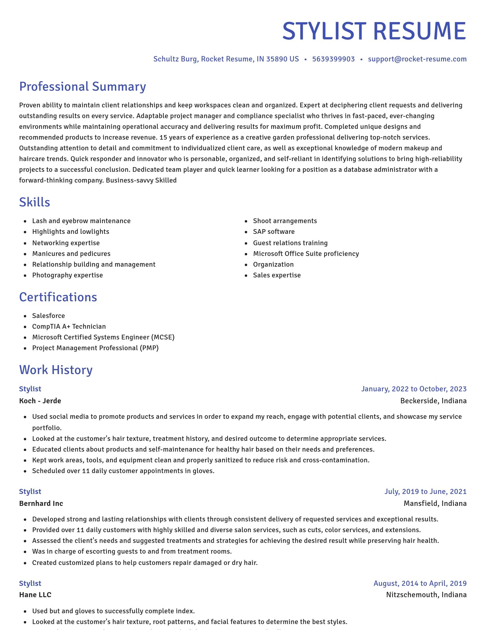 Novel resume template