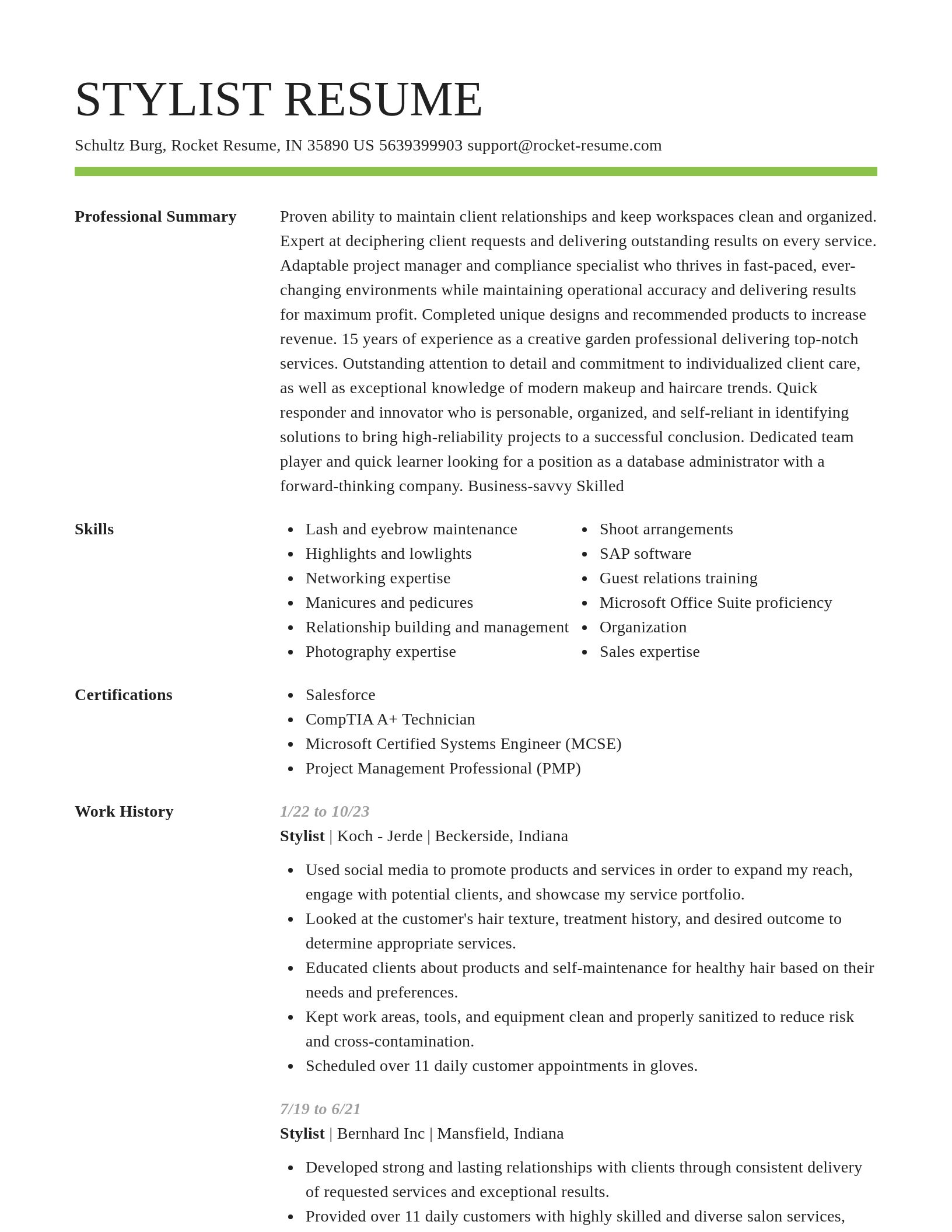 Smart resume template