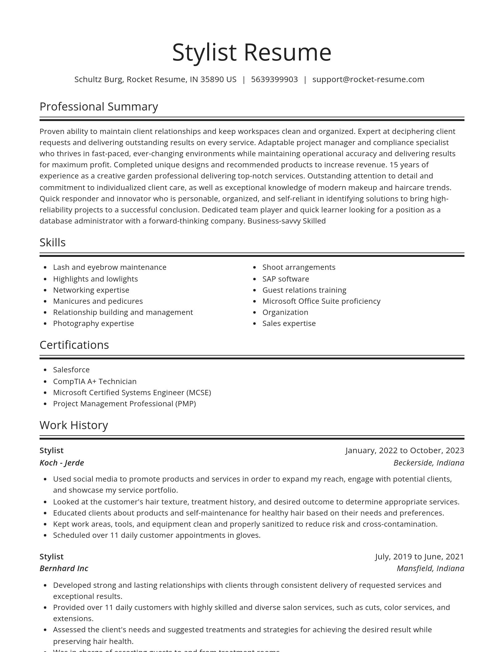 Spotlight resume template
