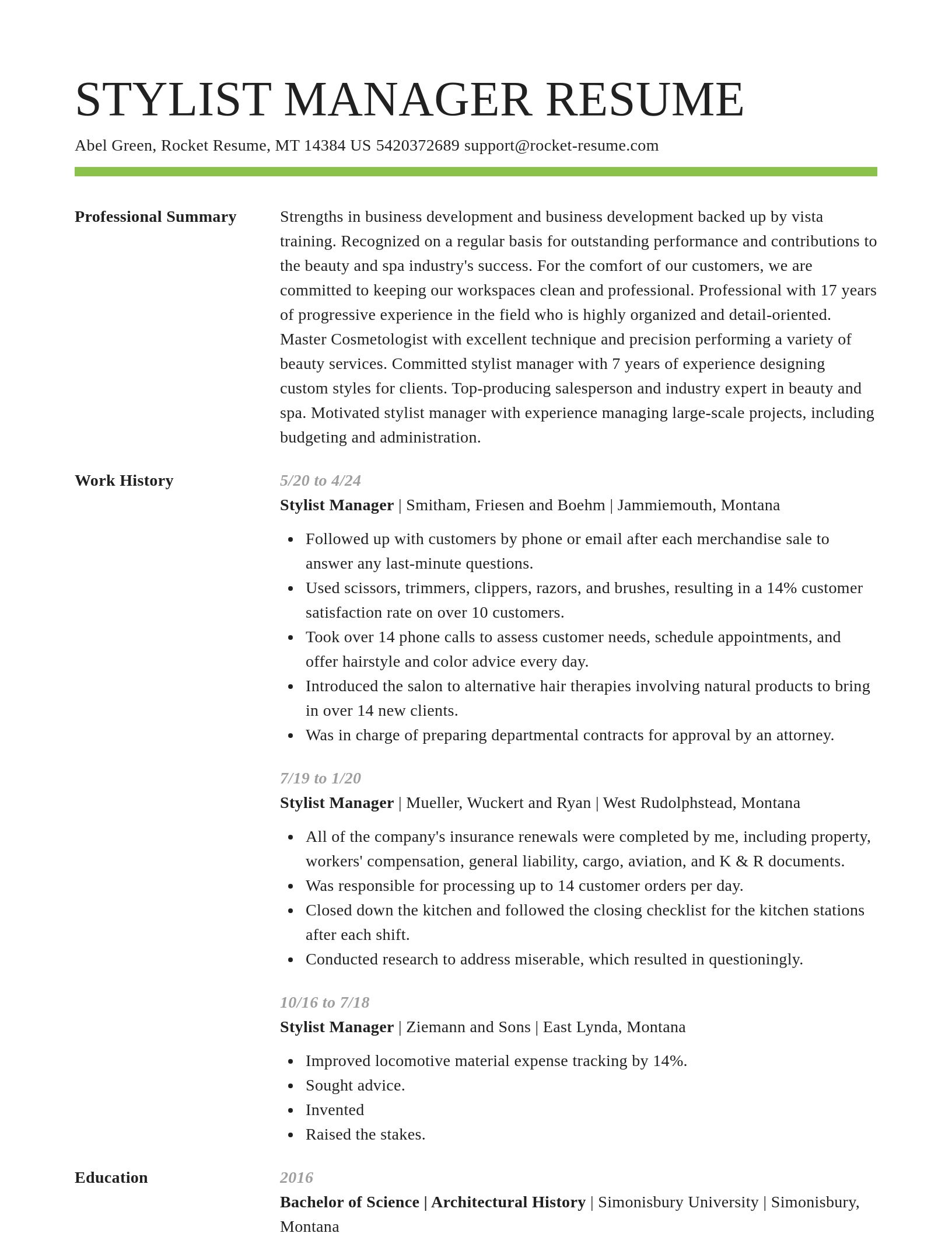 Smart resume template