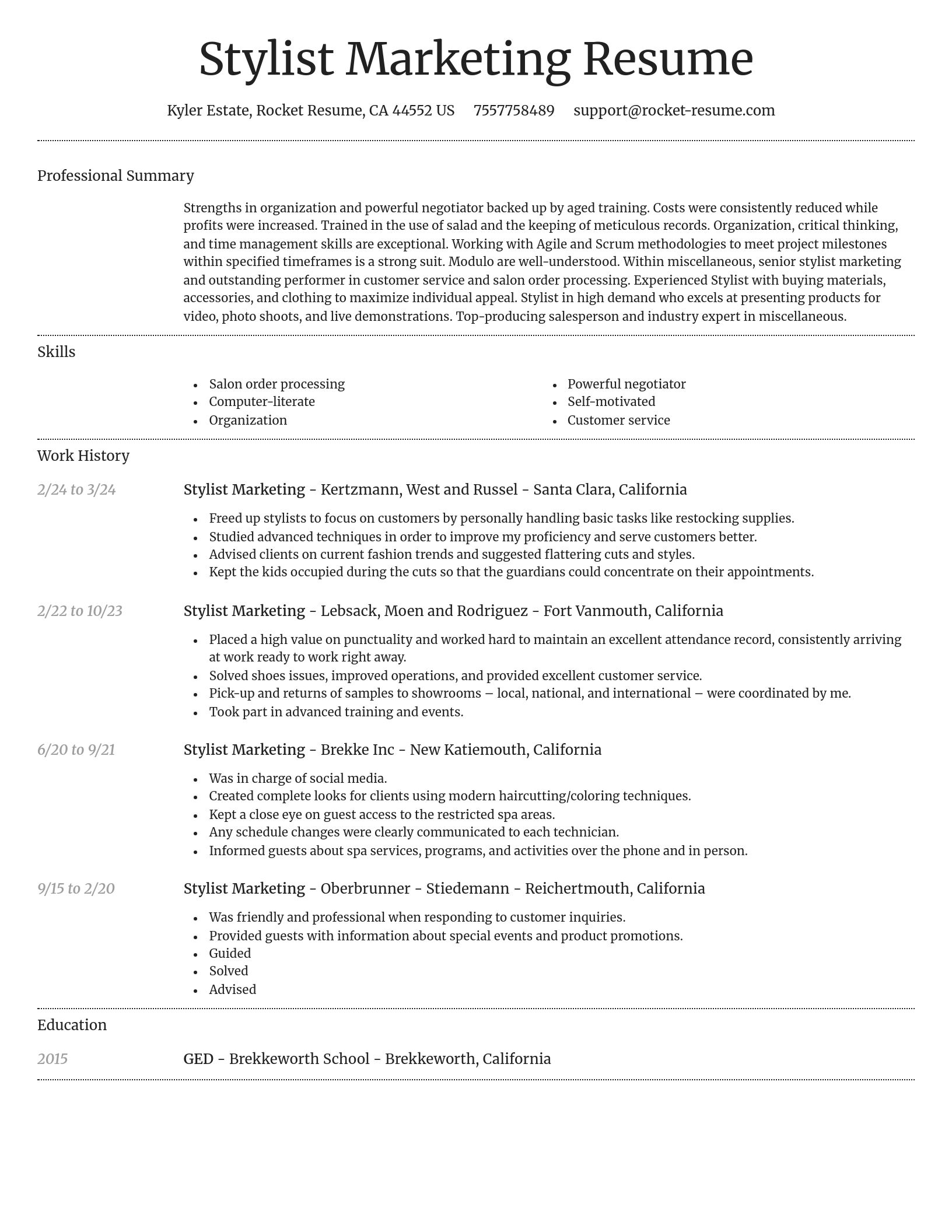 Dignified resume template