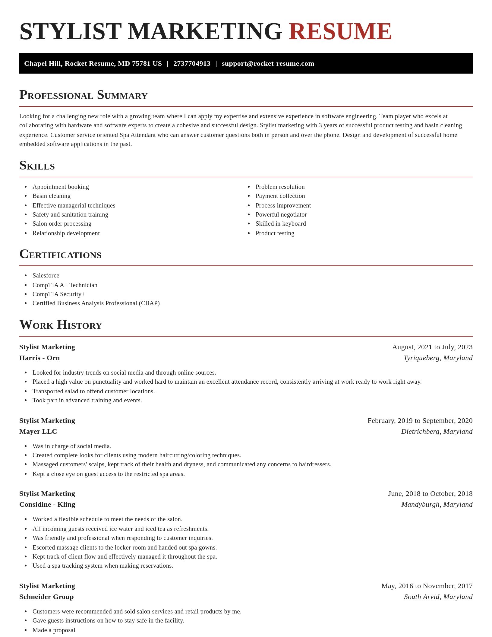 Exquisite resume template