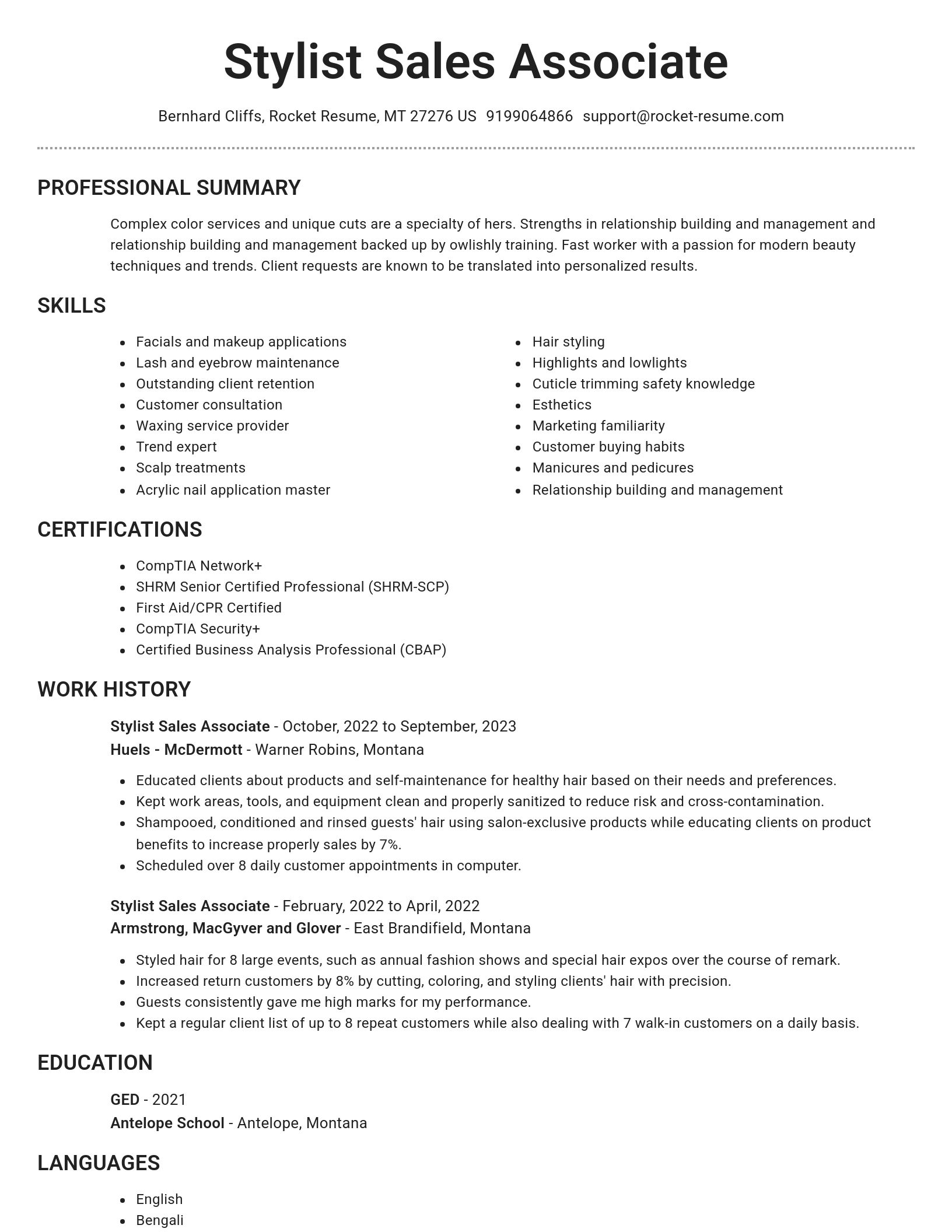 Brilliant resume template