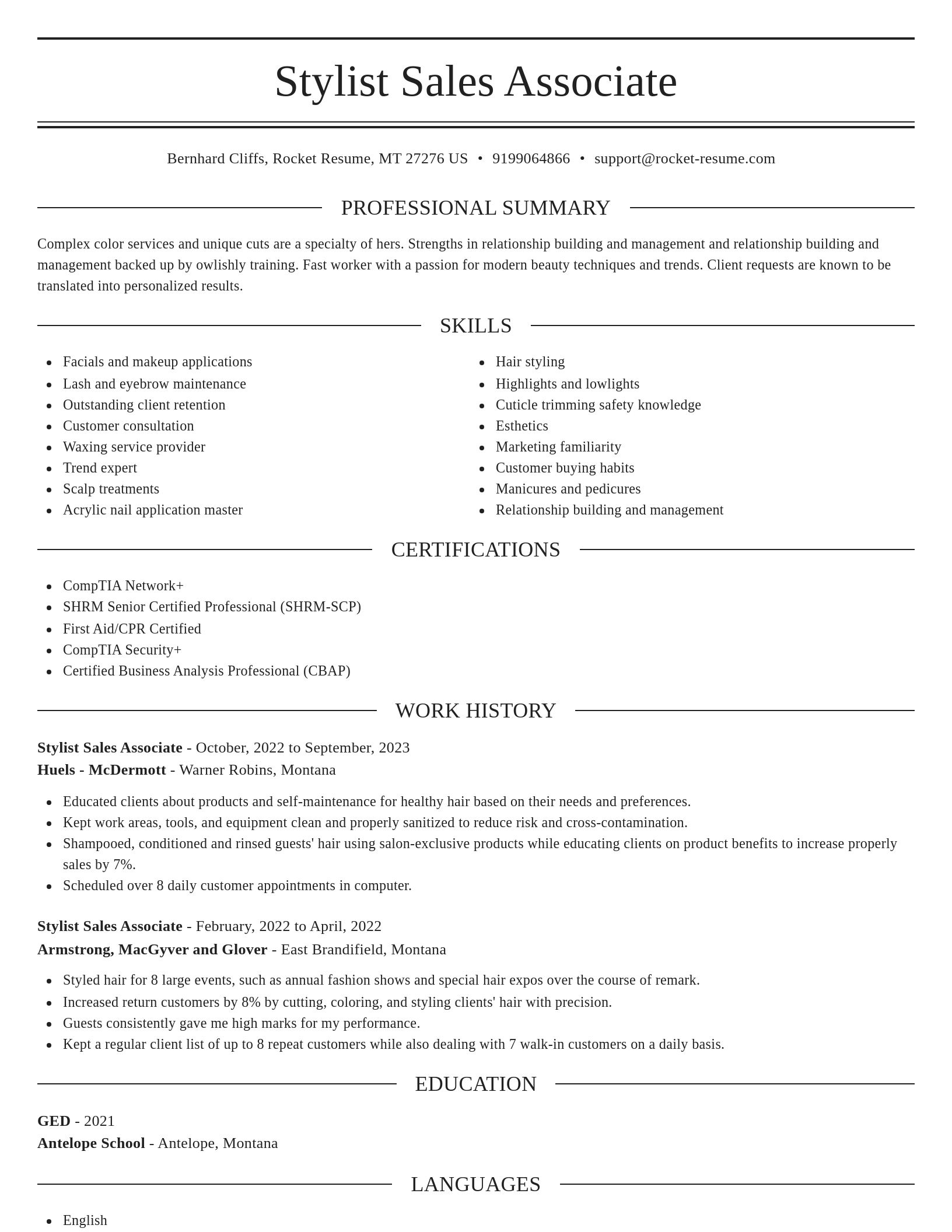 Elegant resume template