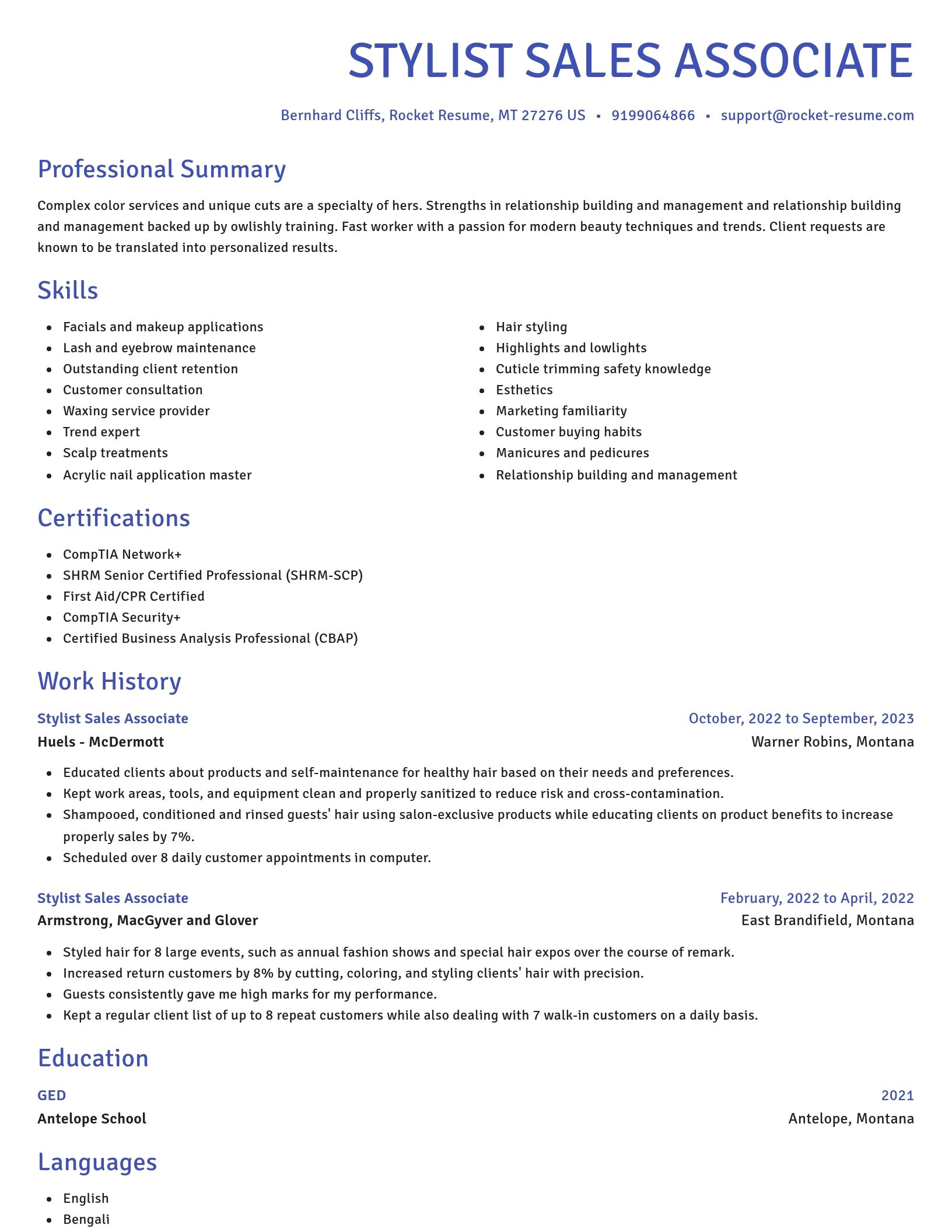 Novel resume template