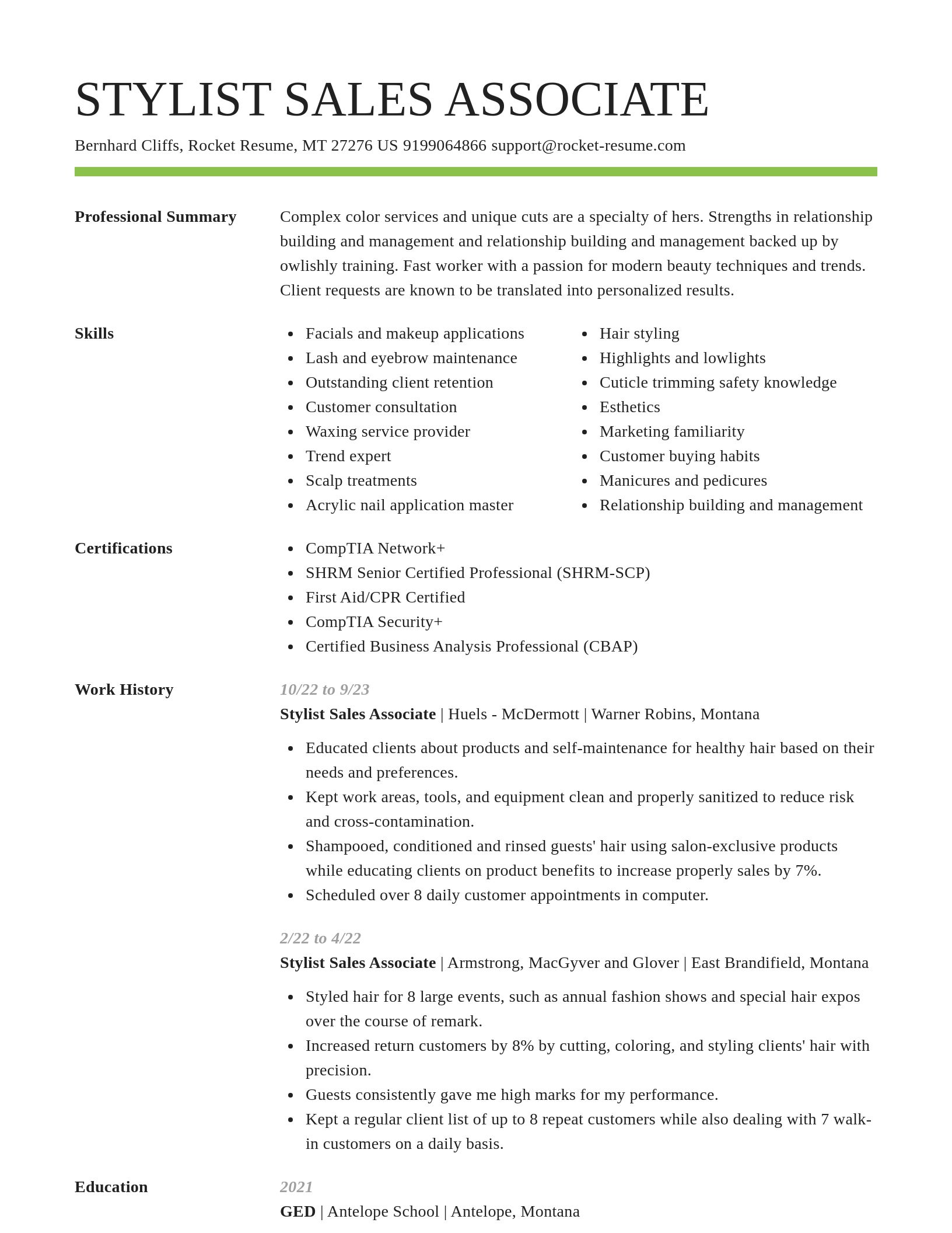 Smart resume template