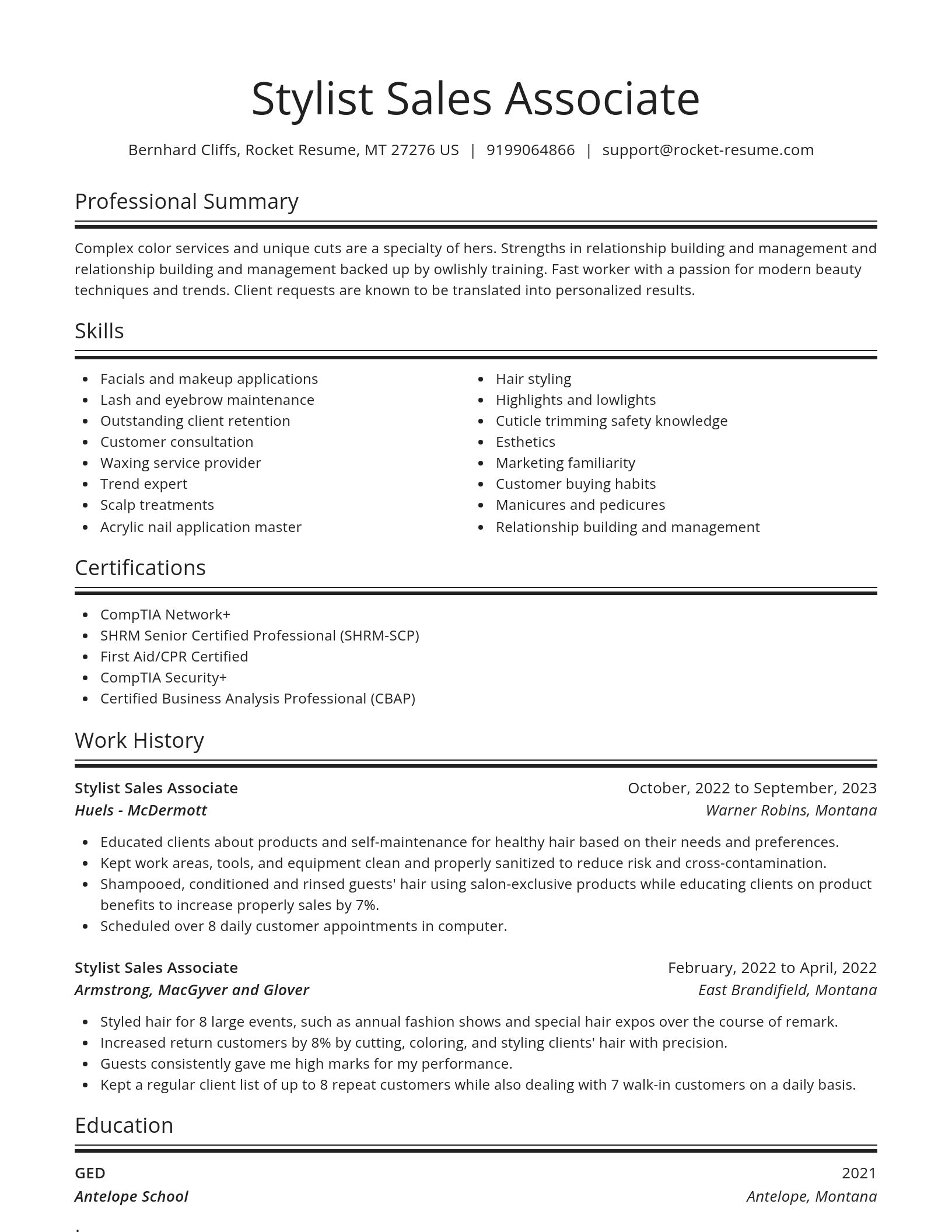 Spotlight resume template