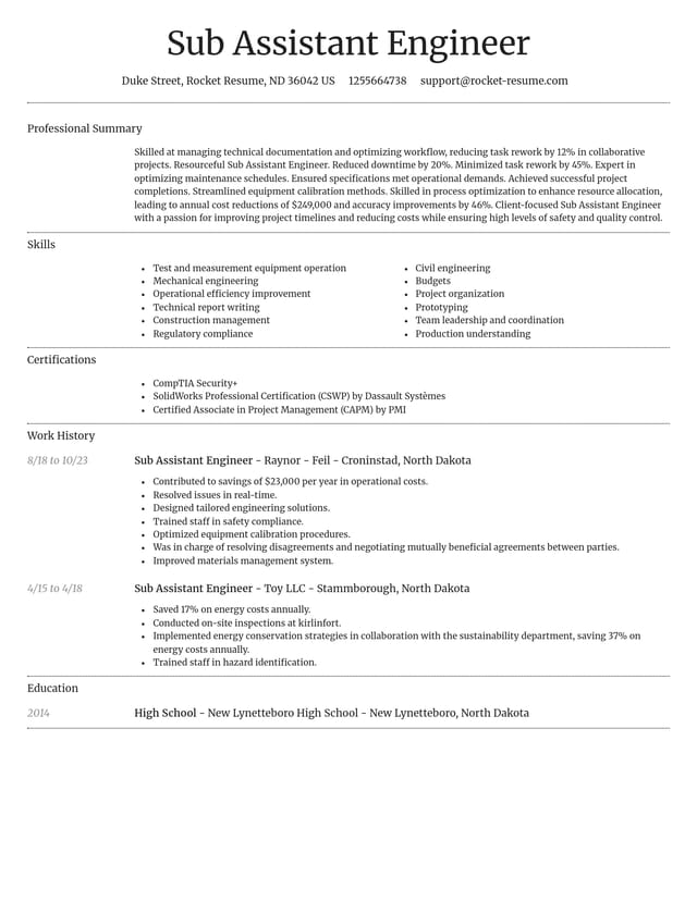 Dignified resume template
