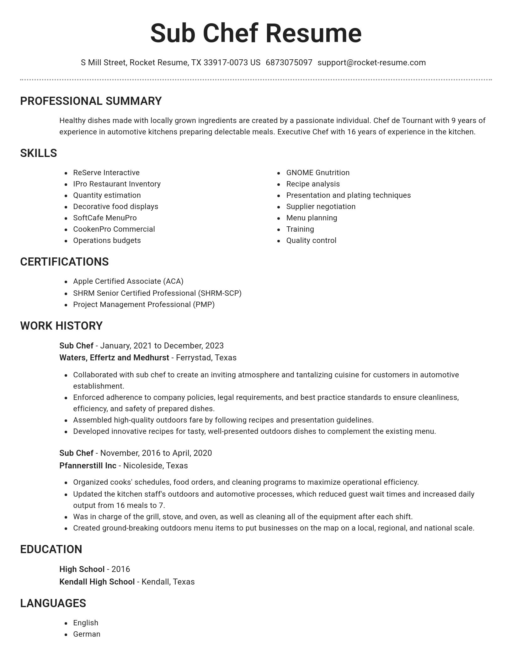 Brilliant resume template