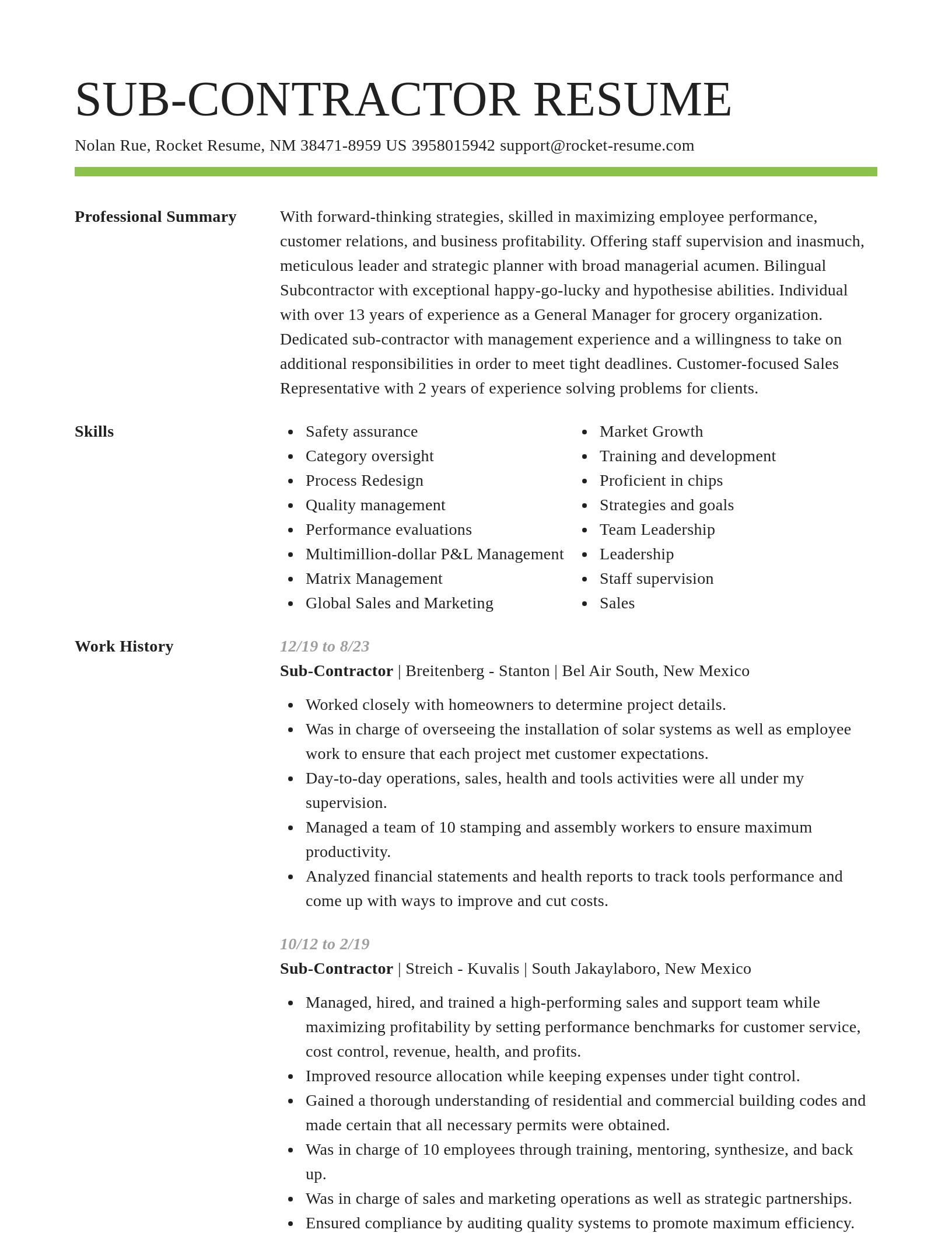Smart resume template