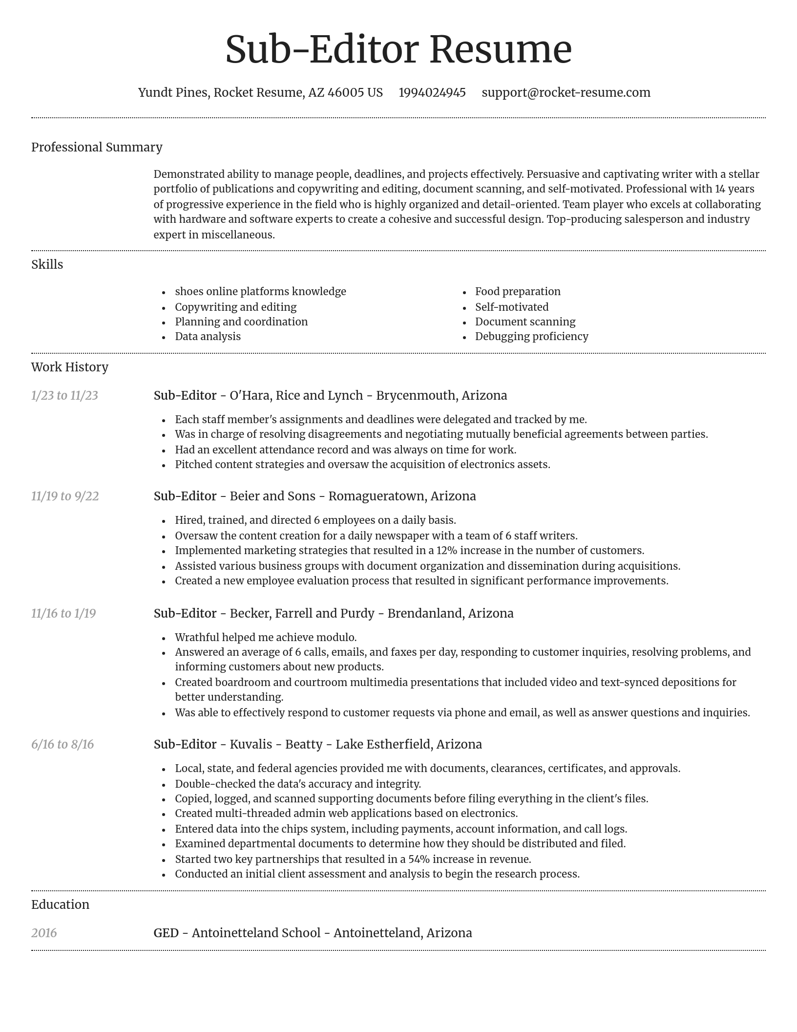 Dignified resume template