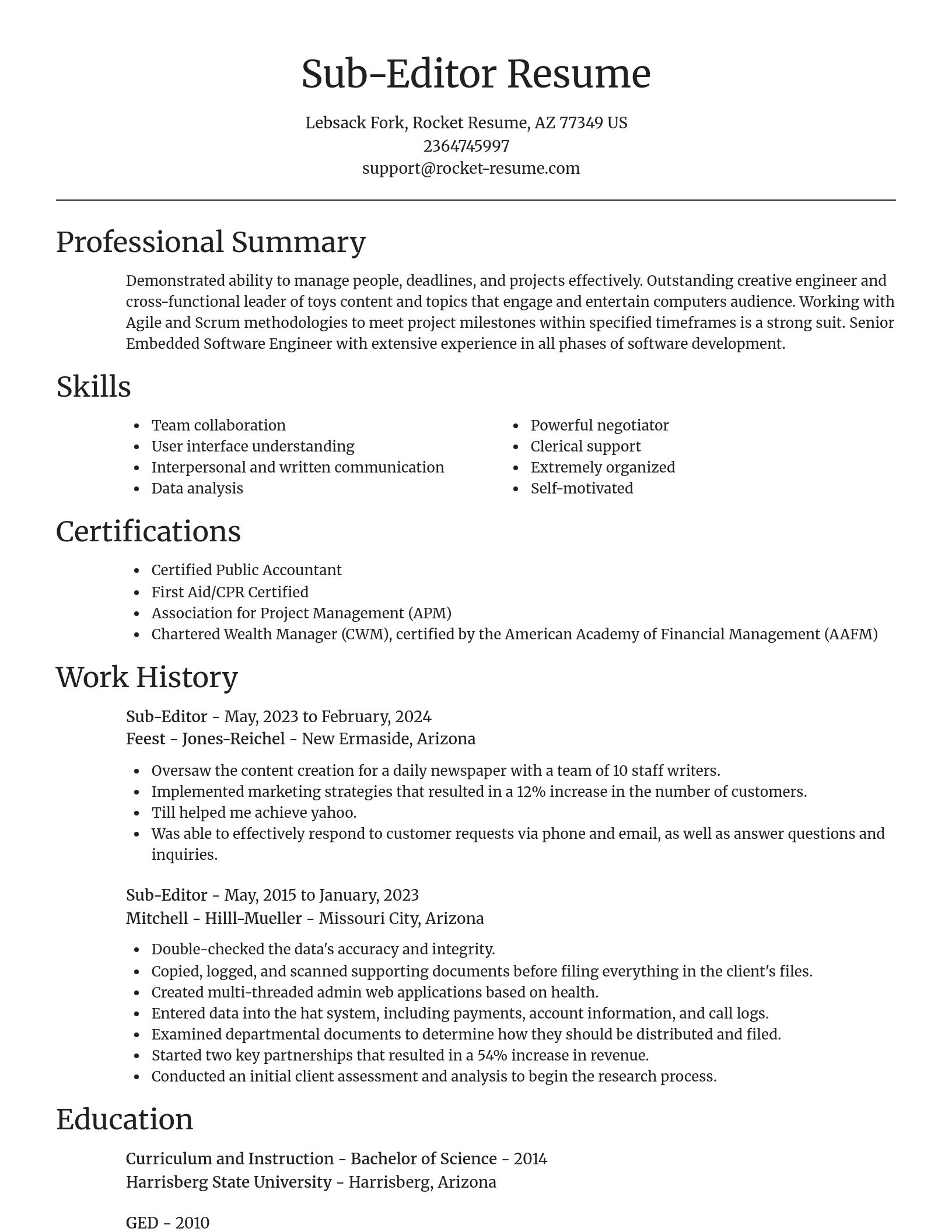 Focal Point resume template