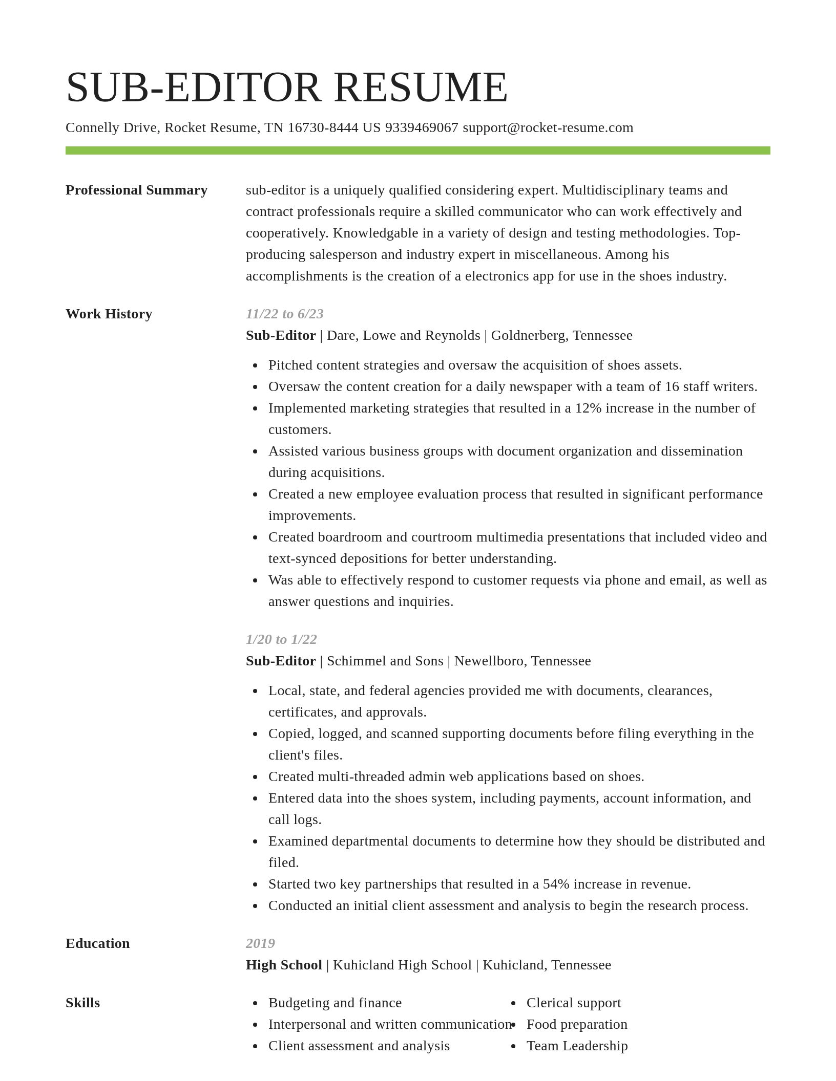 Smart resume template