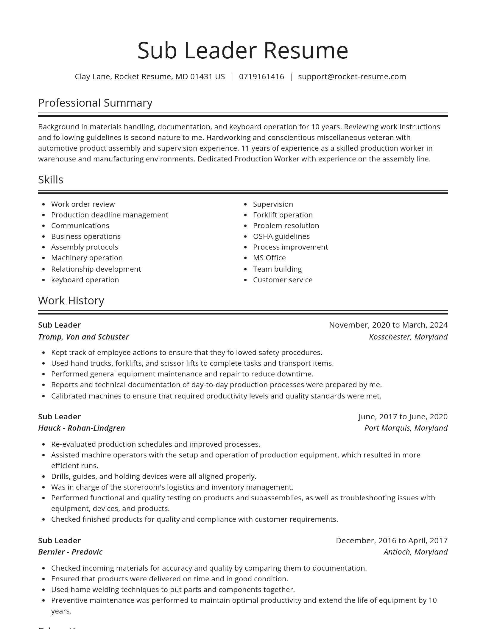 Spotlight resume template