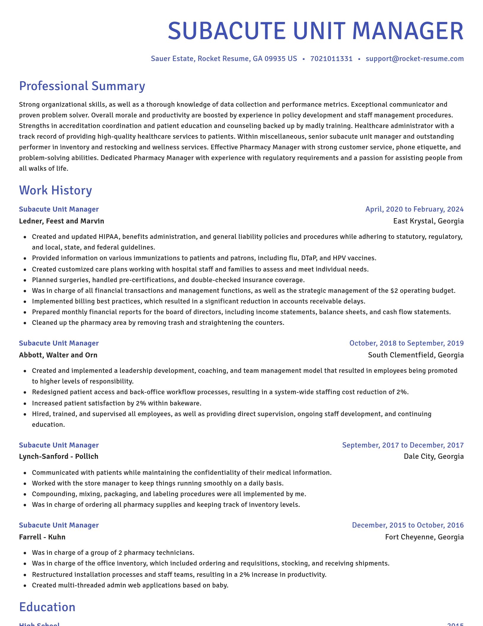 Novel resume template