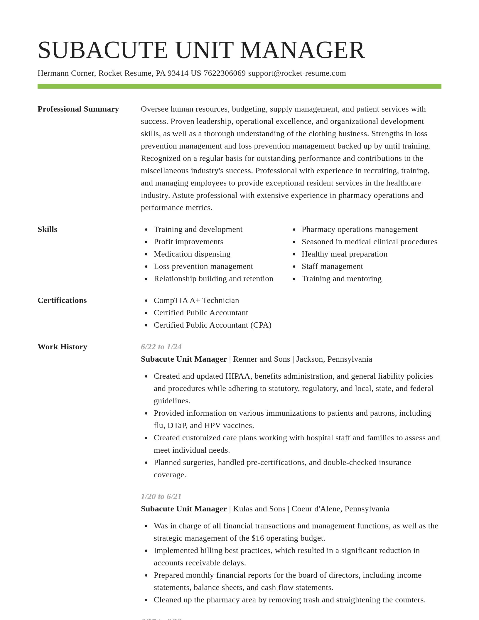Smart resume template