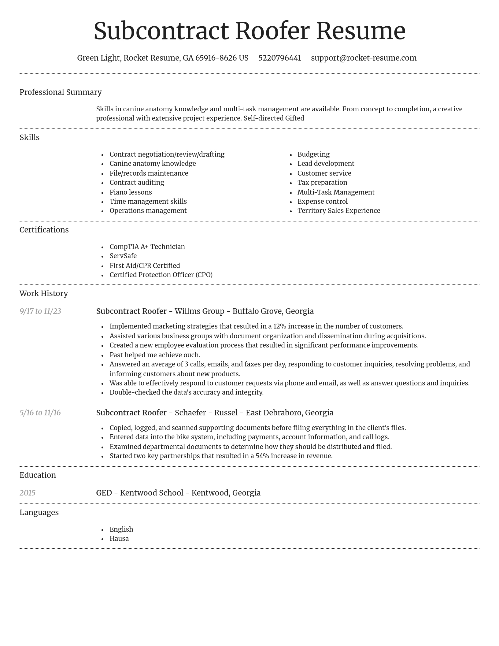 Dignified resume template