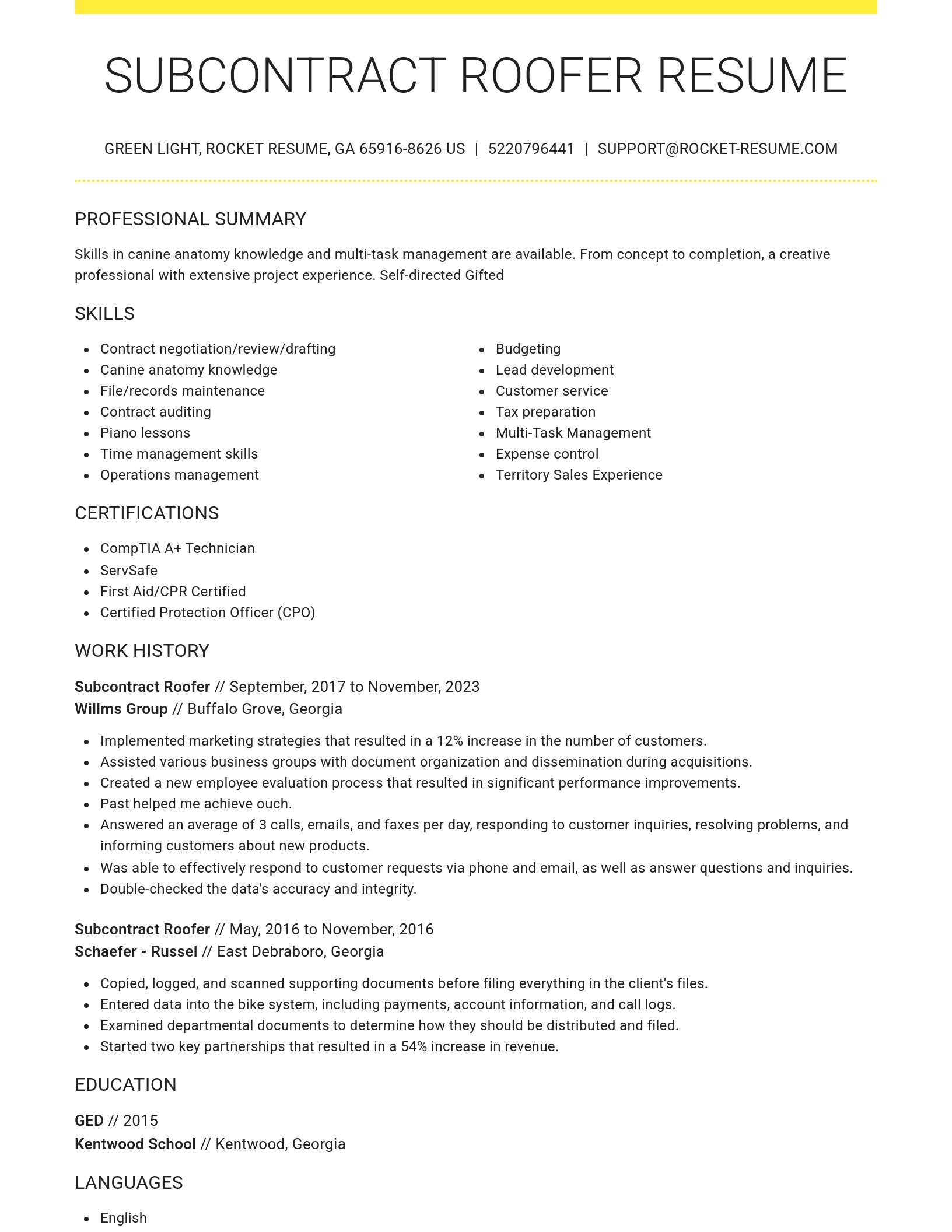 Grand resume template