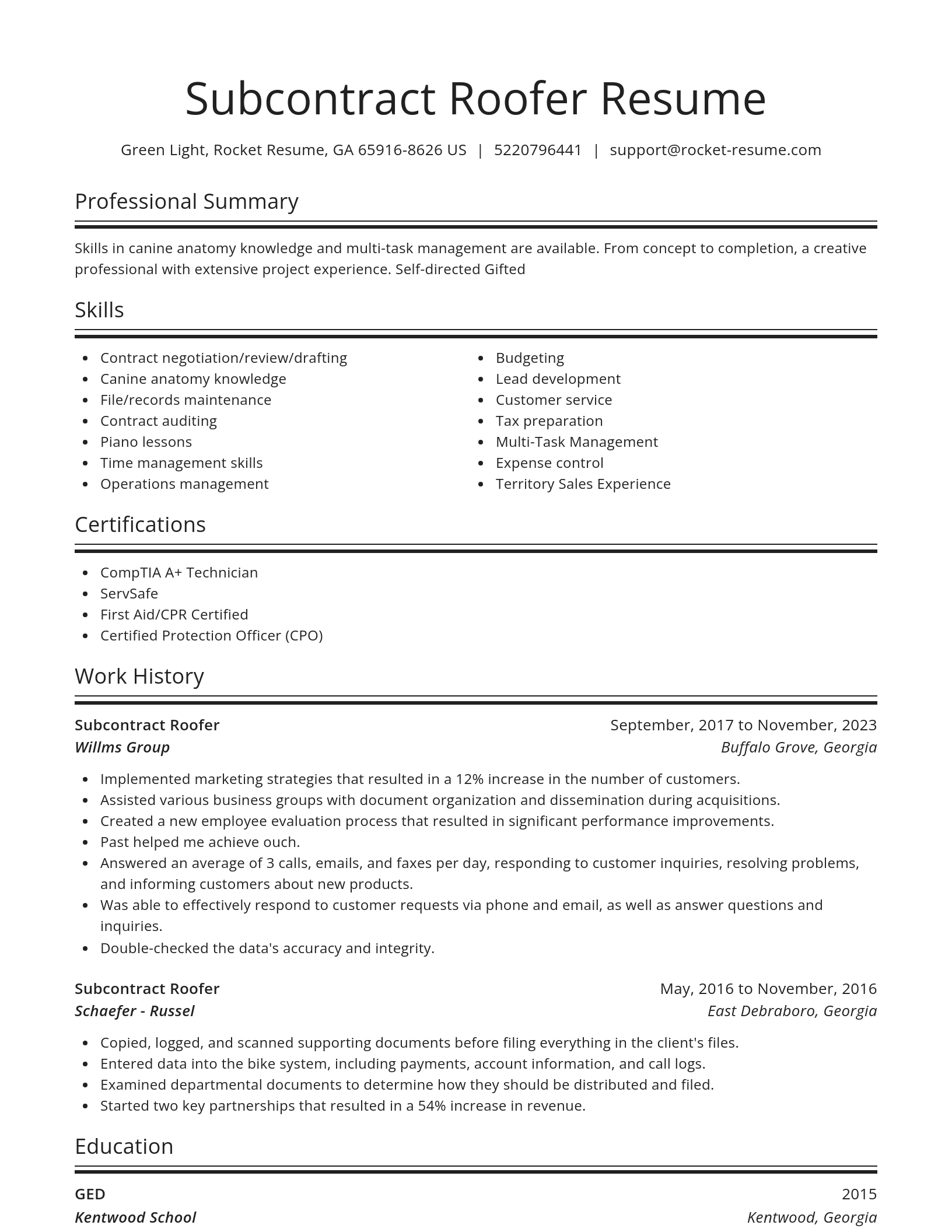 Spotlight resume template