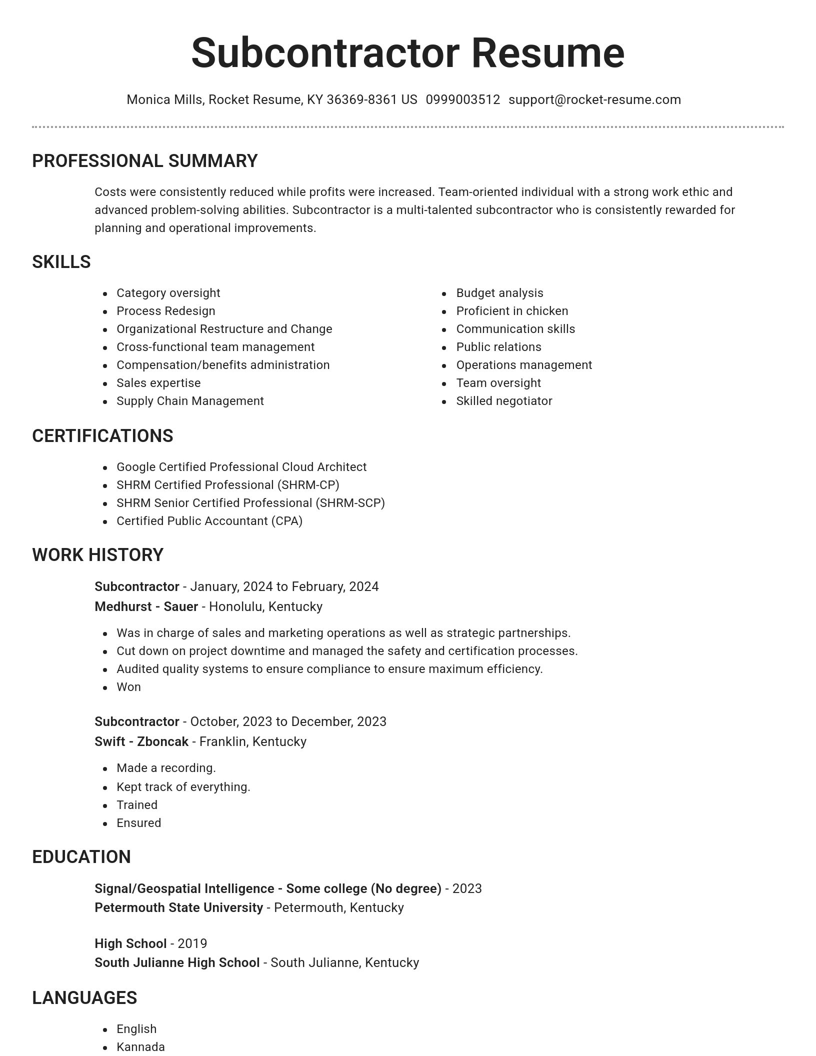 Brilliant resume template